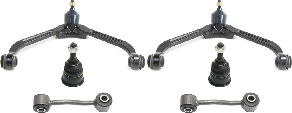 AM LIBERTY 02-04 FRONT CONTROL ARM KIT RH AND LH Upper 6 pc kit with Ball Joints and Sway Bar Links SKU KIT 090617-101 OEM 5114037AA 52088632AA 52088632A