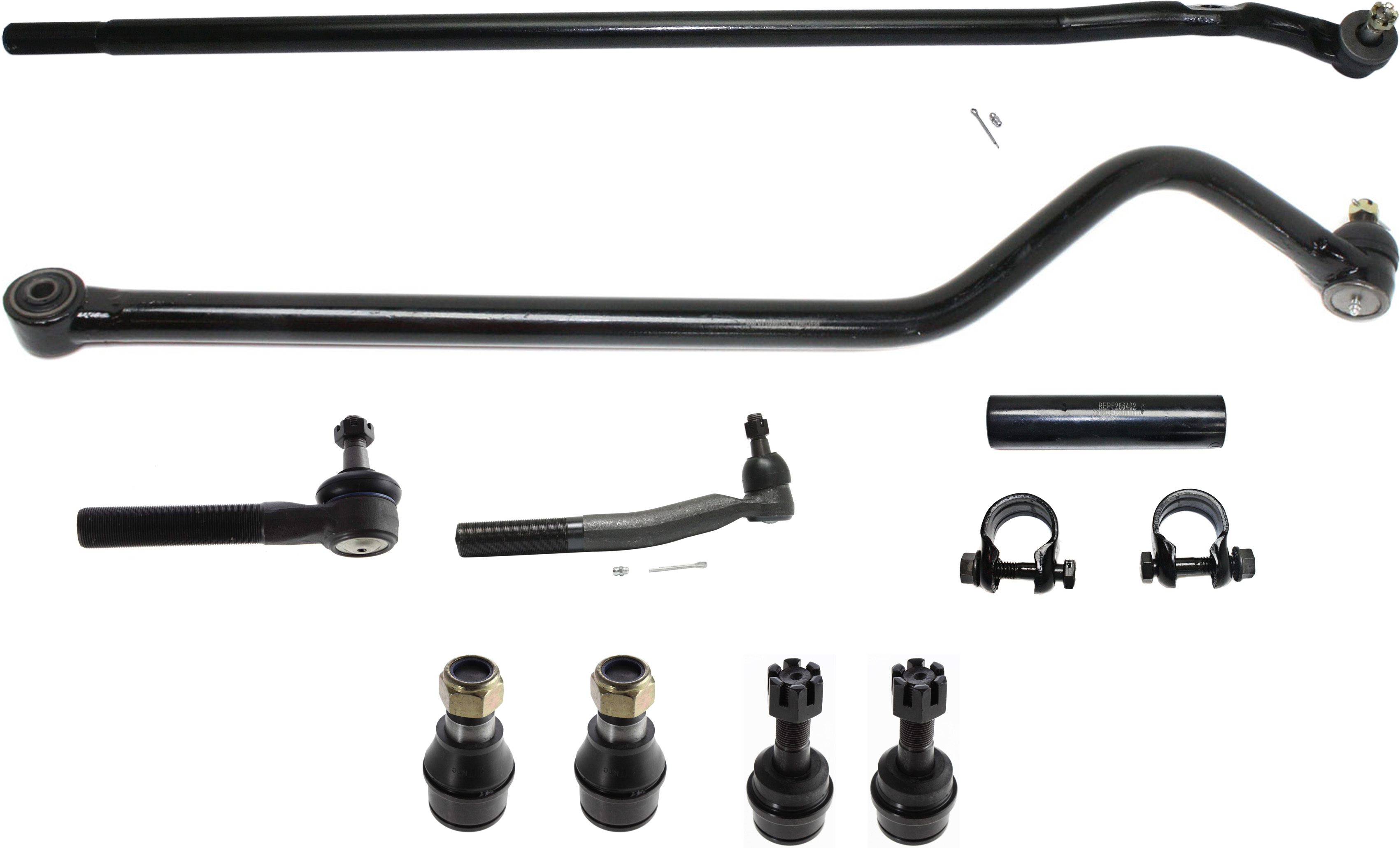 AM RAM 2500-3500-98-99 FRONT SUSPENSION KIT 9 pc kit with Ball Joints Tie Rod Adjusting Sleeve Tie Rod Ends and Track Bar SKU KIT 090617-97 OEM 104149-287003-287006-2601248-2