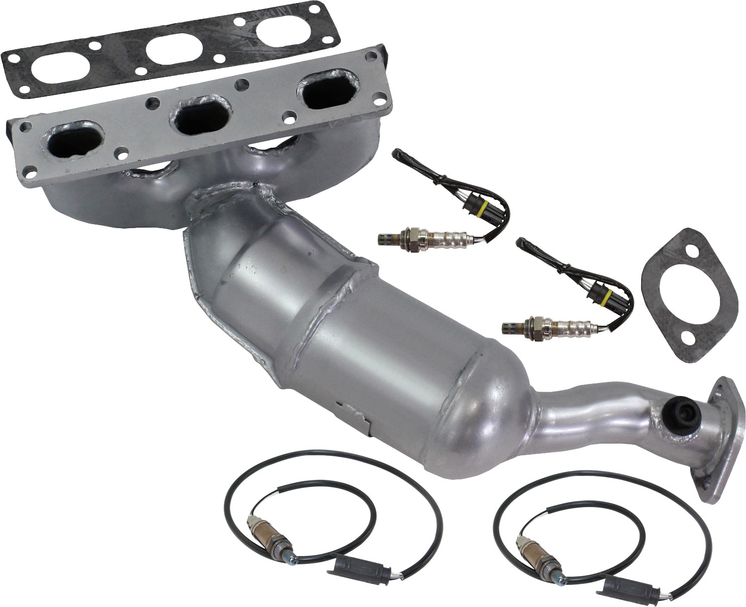 AM 5 SERIES 01-06 CATALYTIC CONVERTER Rear Includes 4 Oxygen Sensor SKU KIT 090716-08 OEM 11781433940