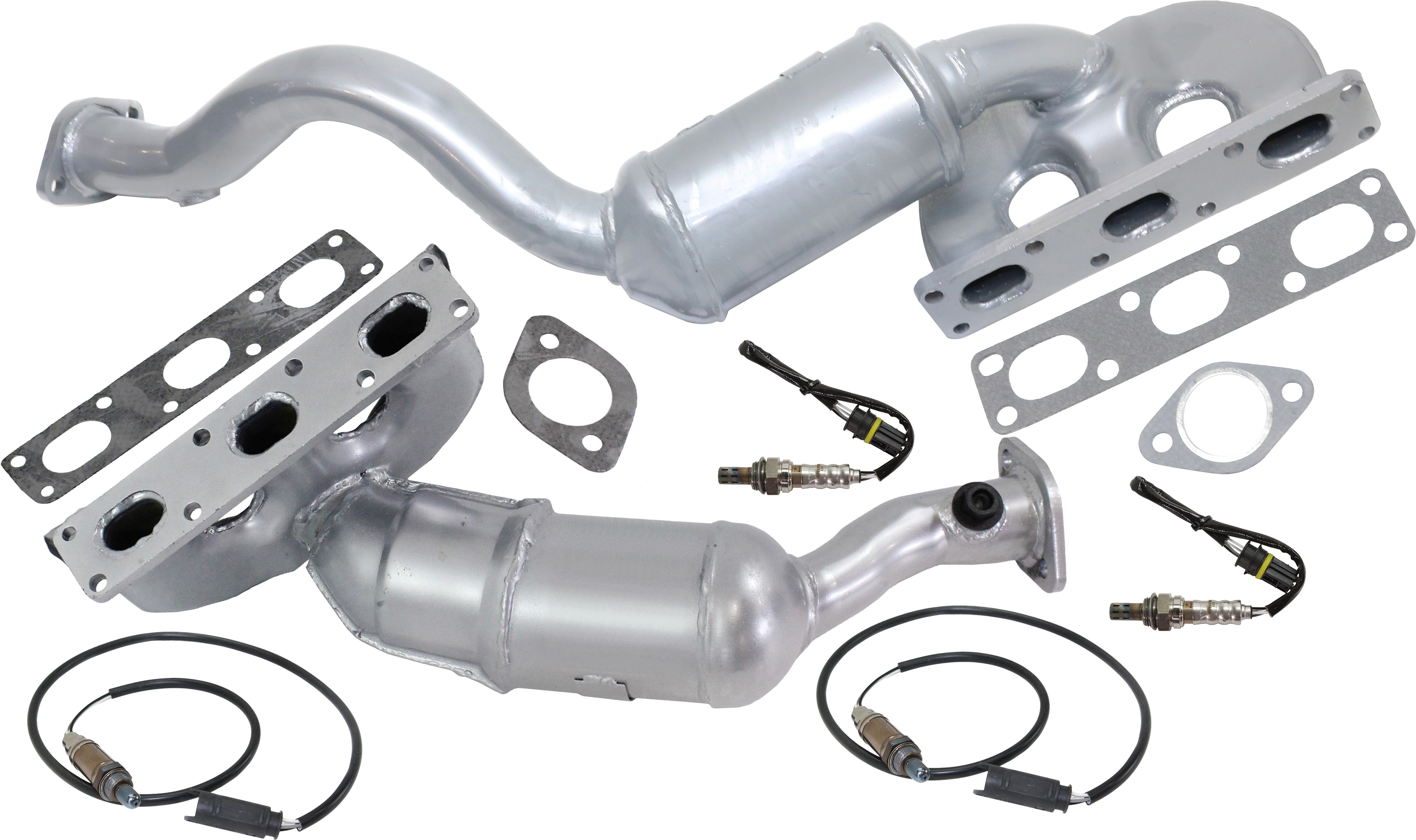 AM 5 SERIES 01-06 CATALYTIC CONVERTER Front and Rear 6 pc kit with 4 Oxygen Sensor SKU KIT 090716-10 OEM 11781433940