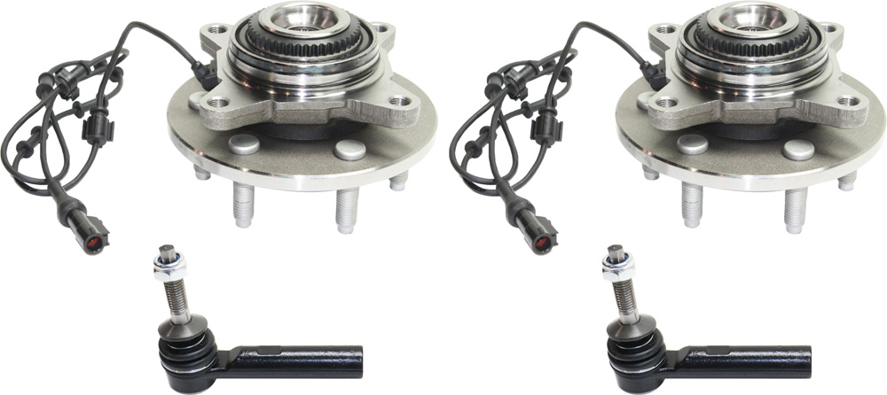 AM EXPEDITION NAVIGATOR 03-06 FRONT HUB ASSEMBLY RH AND LH 4 pc Kit 4WD with Tie Rod Ends SKU KIT 090717-23 OEM 6L1Z1104E 2693264-2693311-4011