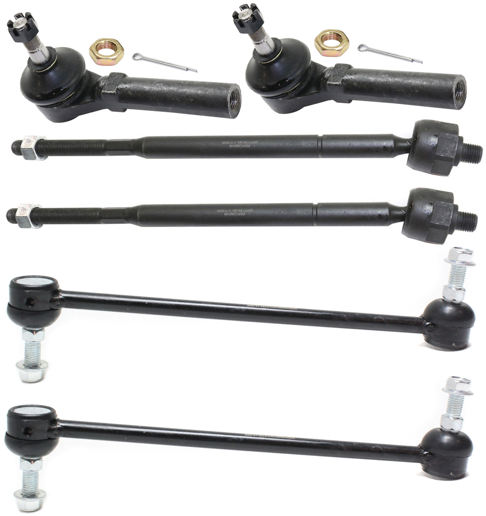 AM TOWN COUNTRY 09-10 FRONT SUSPENSION KIT RH AND LH 6 pc kit with Sway Bar Links and Tie Rod Ends SKU KIT 090717-26 OEM 18189-687000-2652212-4694855-5