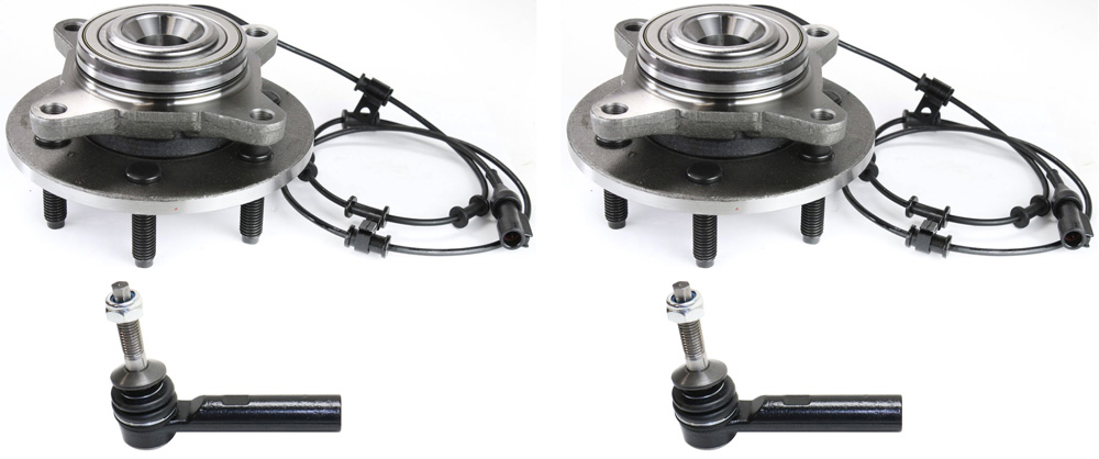 AM EXPEDITION NAVIGATOR 03-06 FRONT HUB ASSEMBLY RH AND LH 4 pc Kit with Tie Rod Ends SKU KIT 090717-27 OEM 6L1Z1104D 2693264-2693311-4011