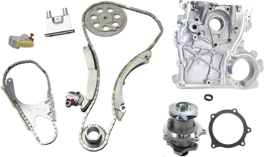 AM CANYON 04-12 TIMING CHAIN KIT 3 pc Kit with Timing Cover and Water Pump SKU KIT 090717-47 OEM 12628565-12601932-19234-20330