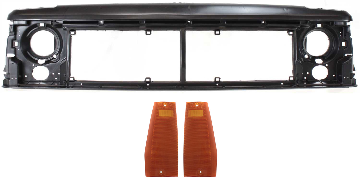 AM CHEROKEE 91-96 COMANCHE 91-92 HEADER PANEL 3 pc Kit with Header Panel and Side Markers SKU KIT 090717-59 Partslink CH1220107 CH2550113 CH2551113 OEM 55294926-56000111-56000110