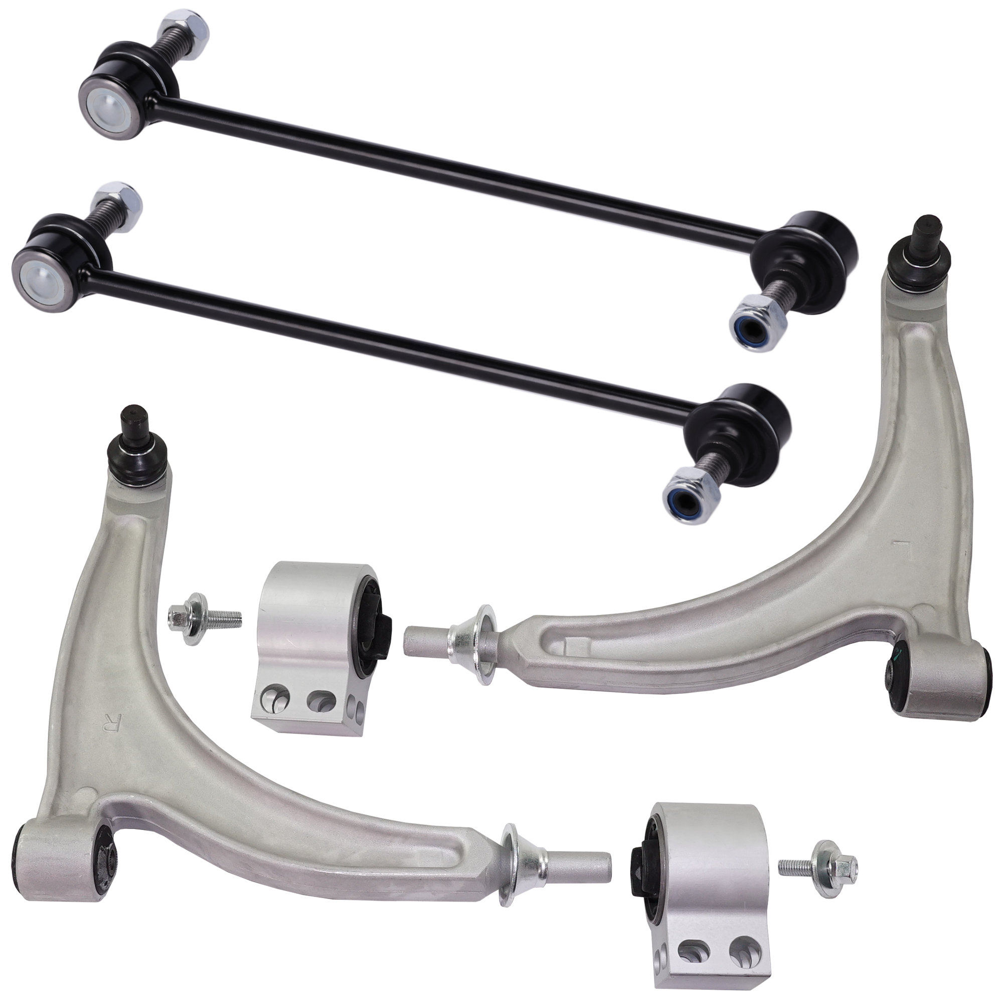 AM AURA 07-09 G6-05-09 MALIBU 04-09 FRONT CONTROL ARM KIT RH AND LH Lower w ball joint s 4 pc Kit with Sway Bar Link SKU KIT 090717-74 OEM 22730775-22730776-20784686