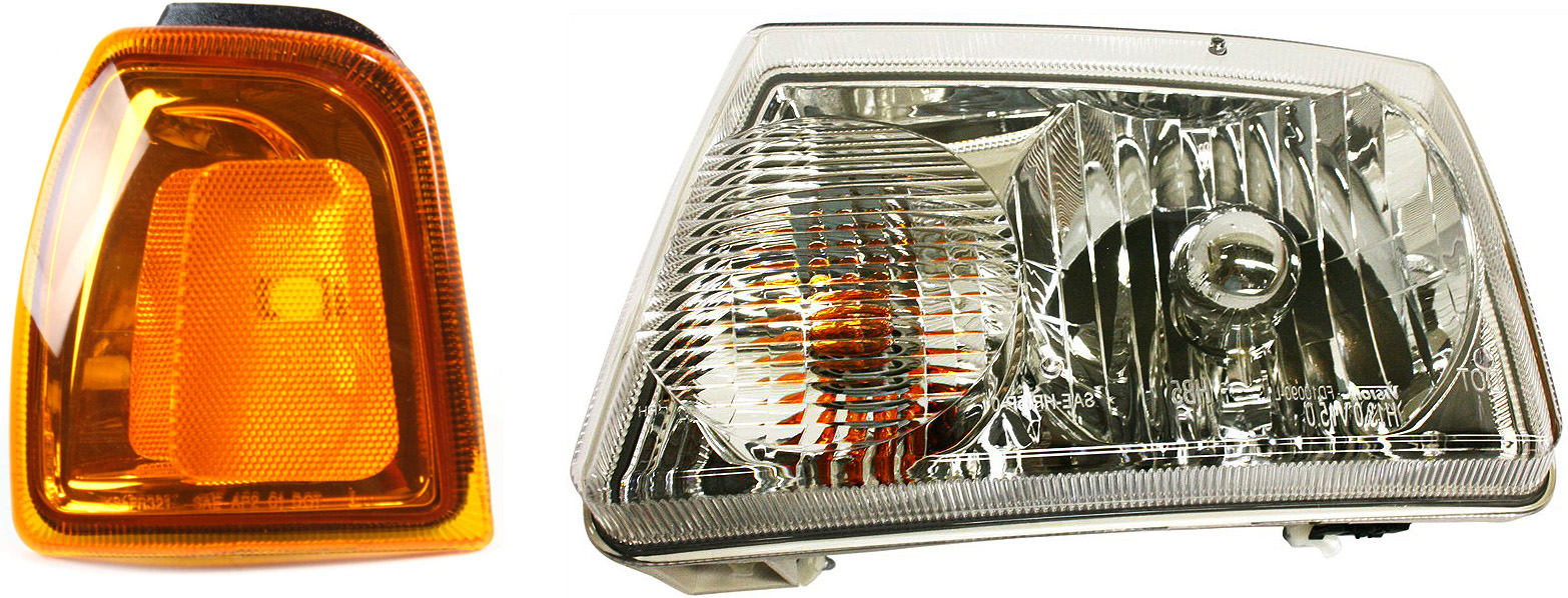 AM RANGER 01-05 HEAD LAMP LH Assembly Halogen 2 pc Kit with Corner Light SKU KIT 090717-86 OEM 6L5Z13008BA 1L5Z15A201BA PFM