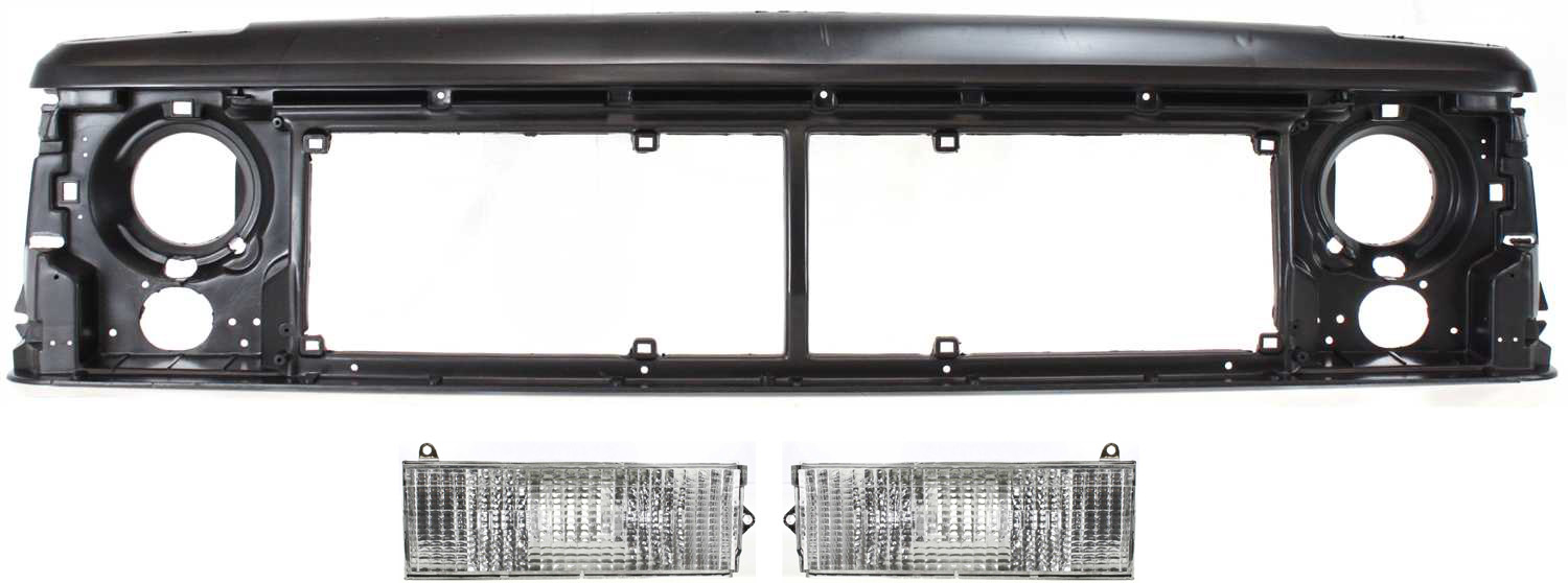 AM CHEROKEE 91-96 COMANCHE 91-92 HEADER PANEL 3 pc Kit with Header Panel and Turn Signal Lights SKU KIT 090717-89 Partslink CH1220107 CH2530101 CH2531101 OEM 55294926-56000099-56000098