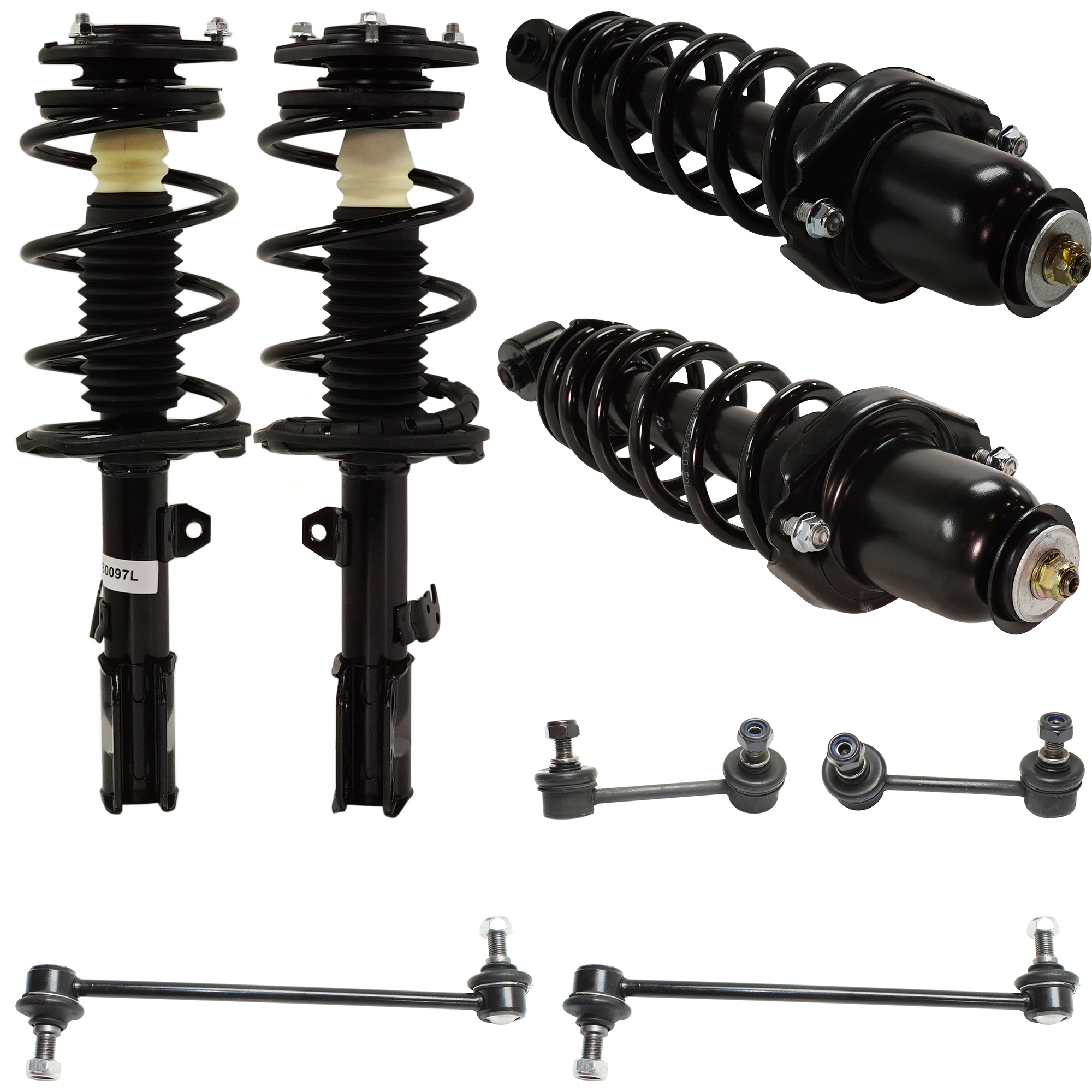 AM TC 05-10 FRONT AND REAR SUSPENSION KIT RH AND LH 8 pc kit with Loaded Struts and Sway Bar Links SKU KIT 090722-03 OEM 869216-501823909-4851080142-48
