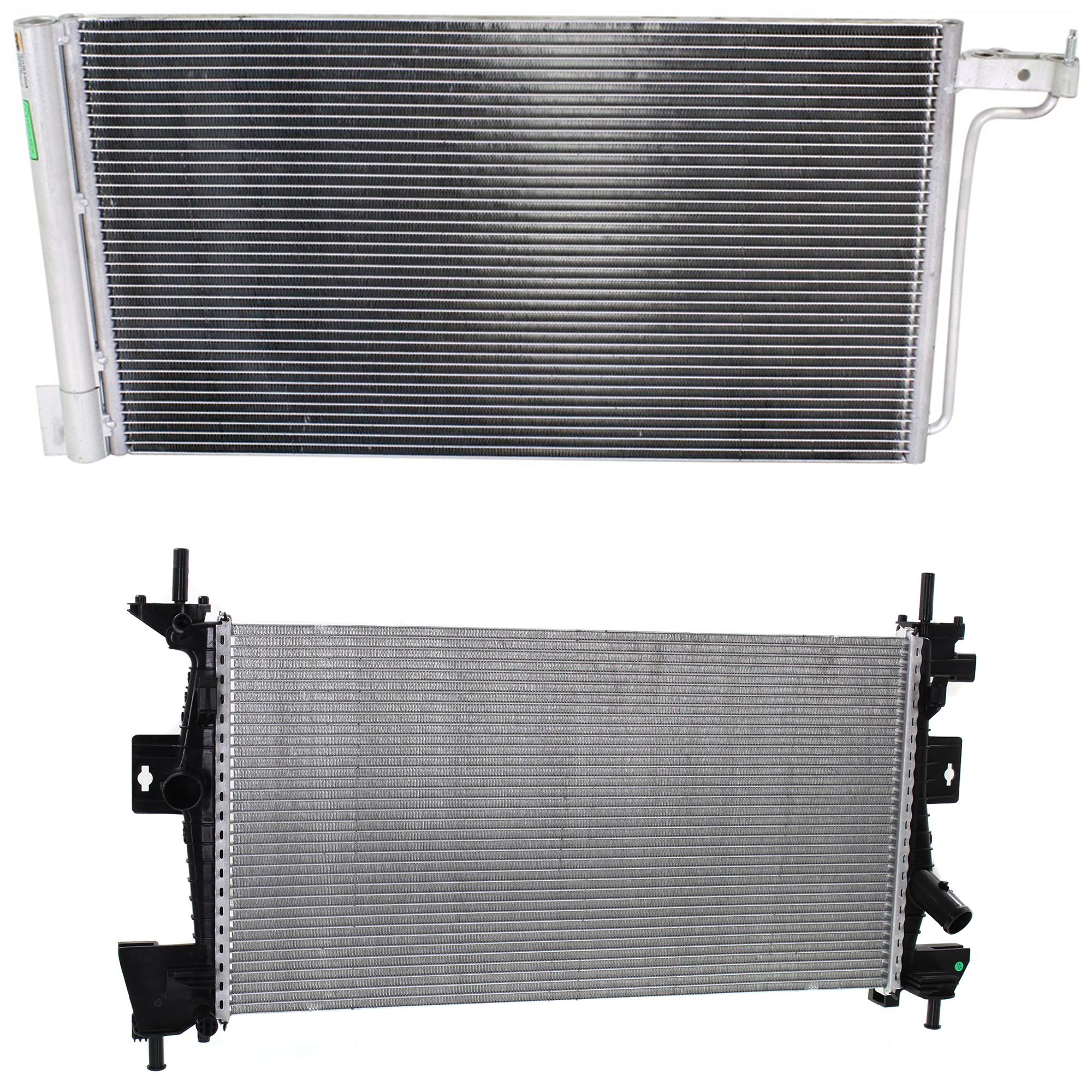 AM FOCUS 12-14 RADIATOR 2 pc kit 4 Cyl 2.0L Engine w A C Condenser SKU KIT 090723-01 Partslink FO3010301 FO3030236 OEM CV6Z8005A CV6Z19712J