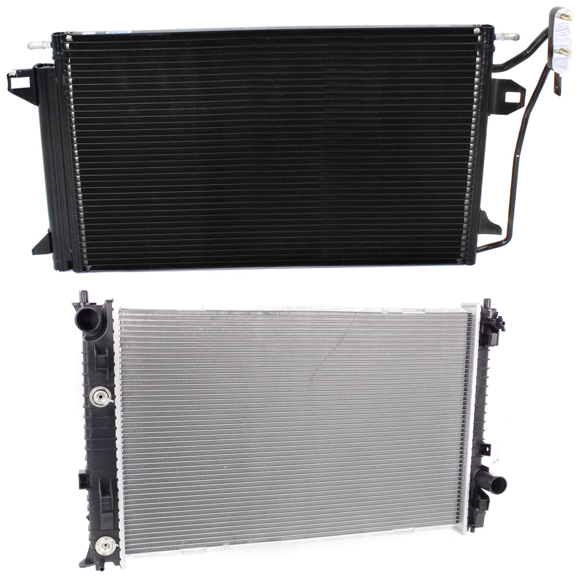 AM FUSION MILAN 06-09 RADIATOR 2 pc kit 4-6 Cyl 2.3L 3.0L Engine w A C Condenser SKU KIT 090723-05 Partslink FO3010272 FO3030208 OEM 6E5Z8005C 9N7Z19712A