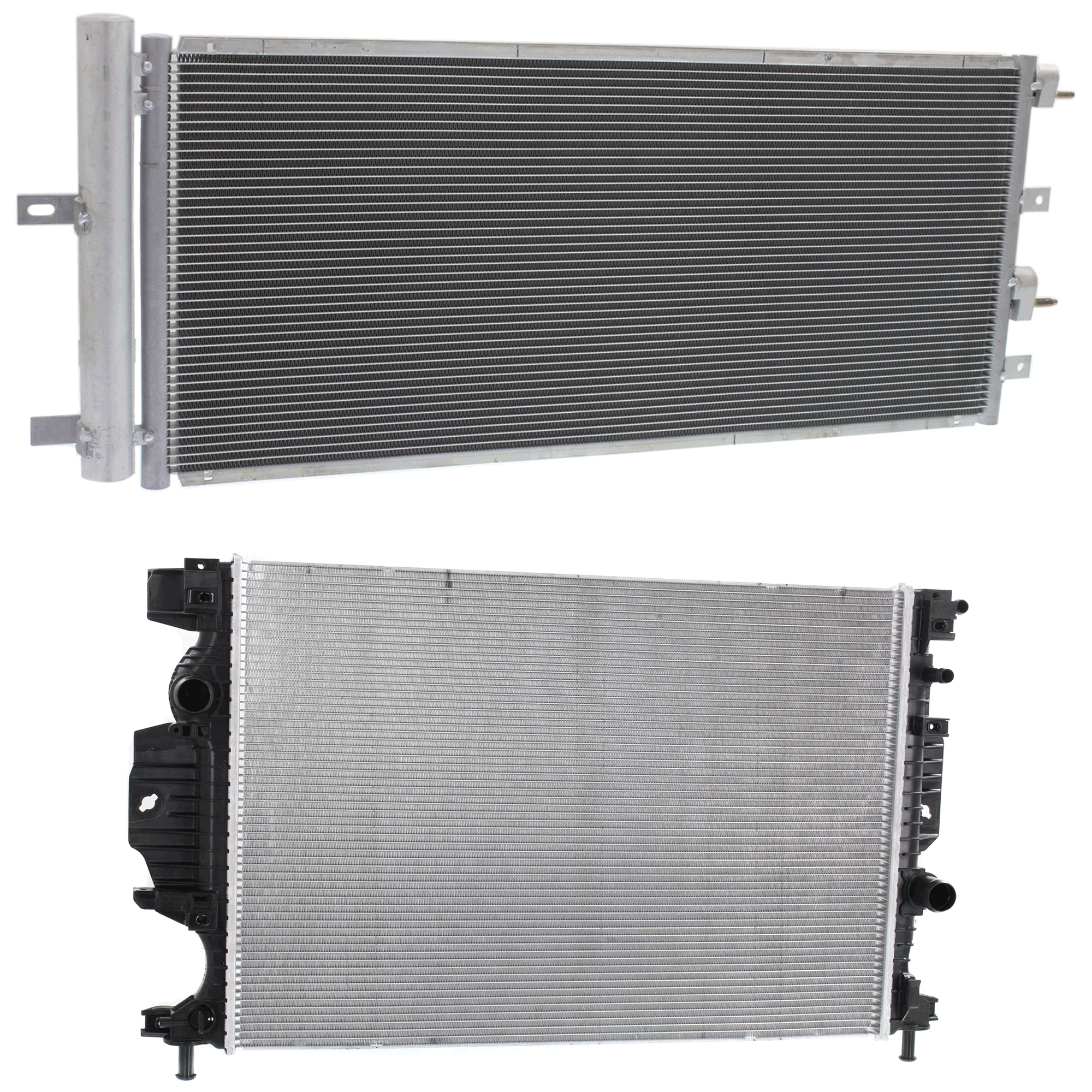 AM FUSION 13-20 RADIATOR 2 pc kit Auto Trans 4 Cyl 1.5L 1.6L 2.0L Engine w A C Condenser SKU KIT 090723-07 Partslink FO3010316 FO3030241 OEM DG9Z8005K HG9Z19712E HG9Z19712