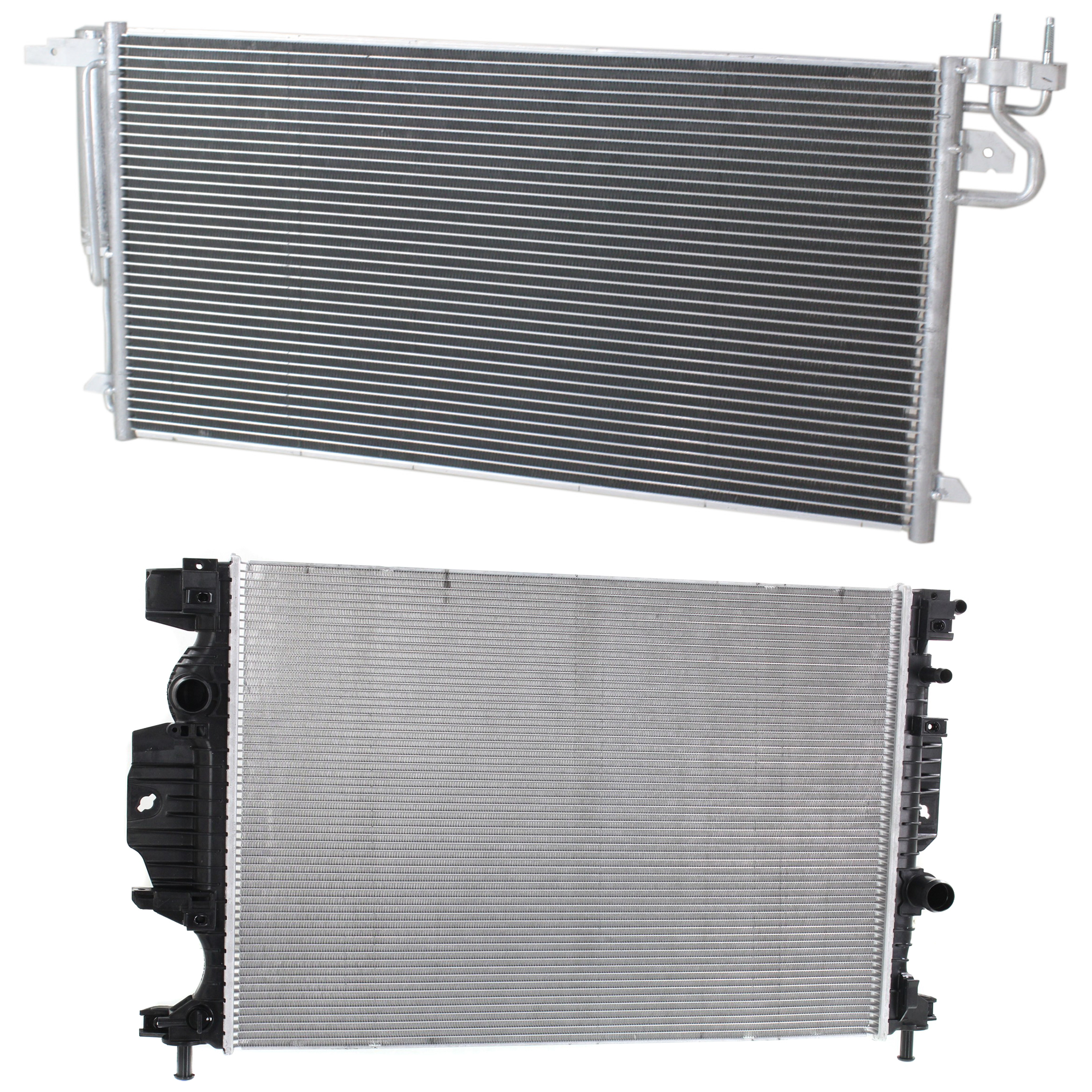 AM FUSION 19-20 RADIATOR 2 pc kit 4 Cyl 2.0L Engine w A C Condenser SKU KIT 090723-08 Partslink FO3010316 FO3030261 OEM DG9Z8005K G3GZ19712A