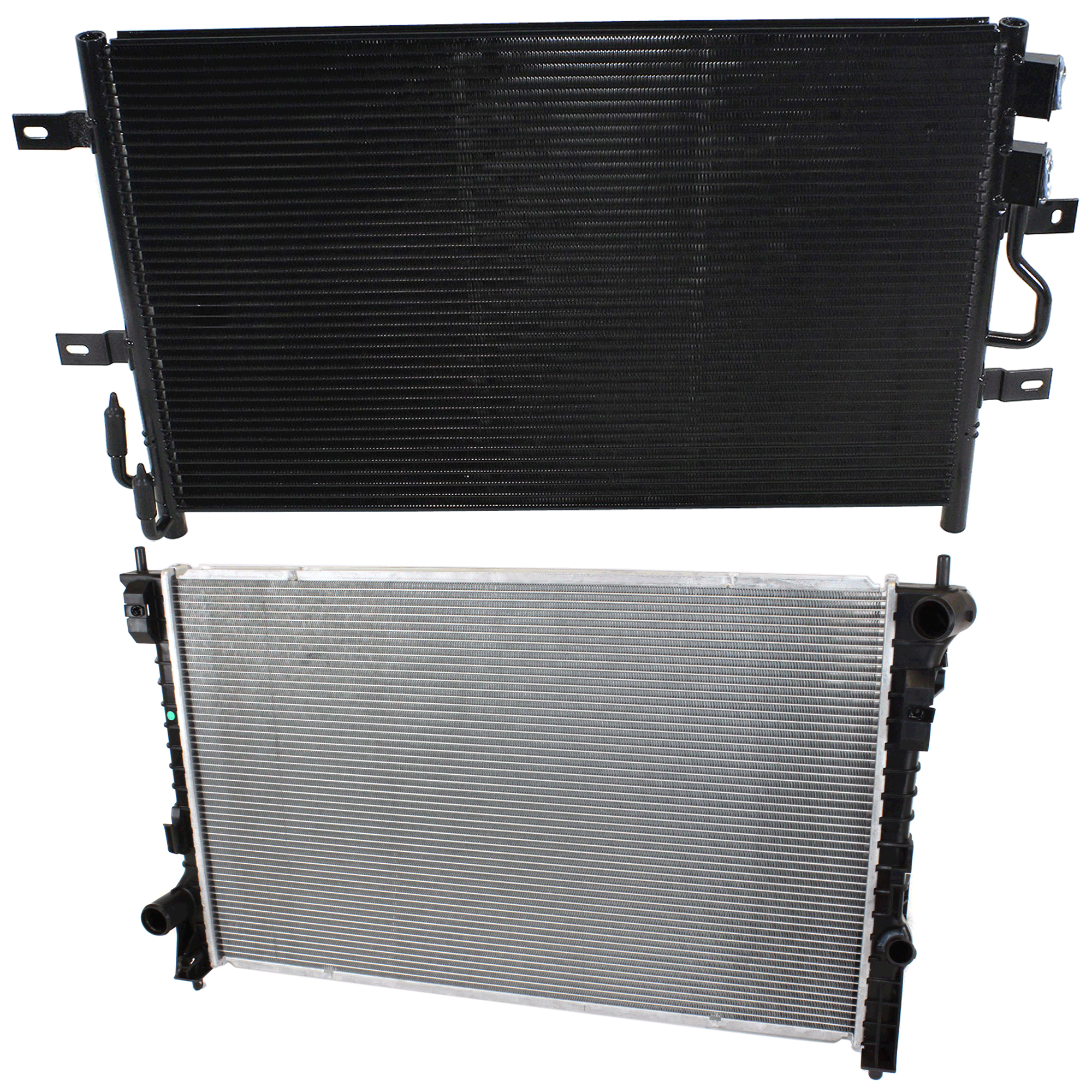 AM TAURUS 10-12 RADIATOR 2 pc kit Aluminum Core 6 Cyl 3.5L Engine with A C Condenser SKU KIT 090723-16 Partslink FO3010276 FO3030224 OEM 7T4Z8005A BA5Z19712A