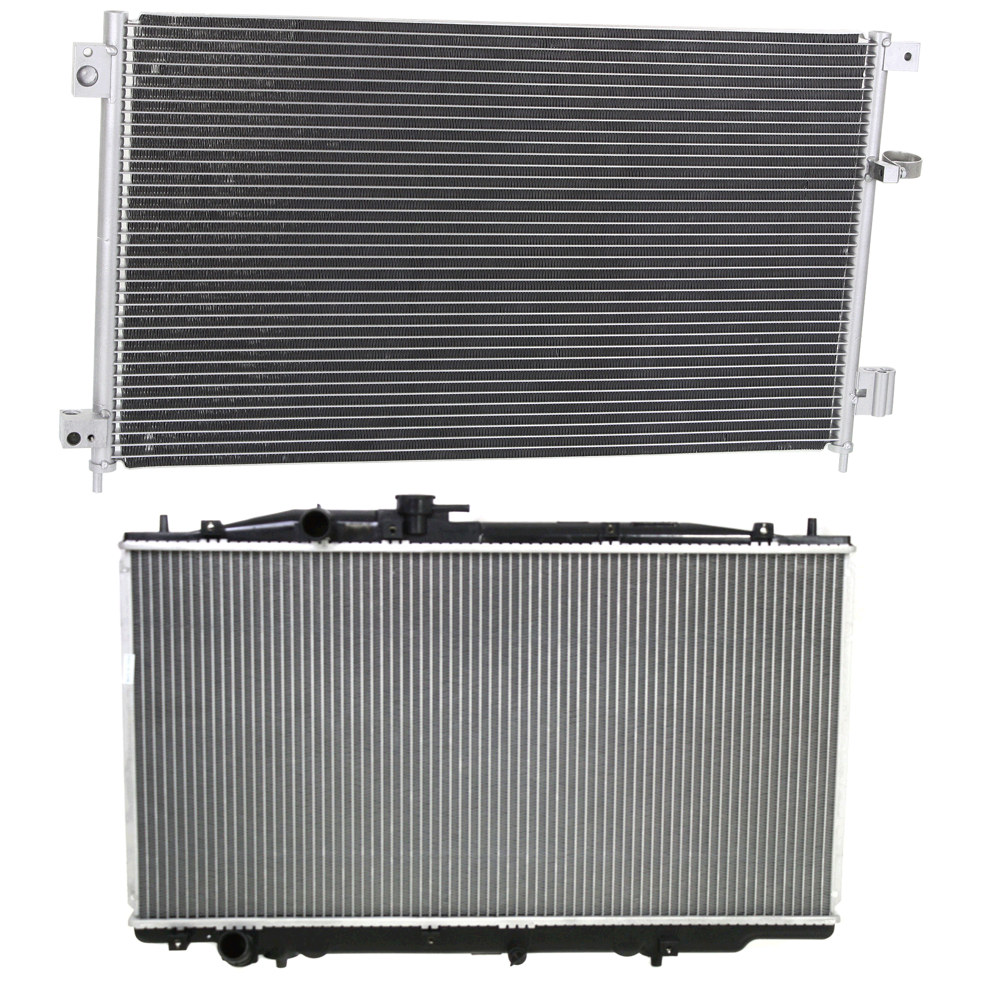 AM ACCORD 03-07 RADIATOR 2 pc kit 6 Cyl 3.0L Eng. with A C Condenser SKU KIT 090723-18 Partslink HO3010191 HO3030131 OEM 19010RCAA53-80110SDAA02