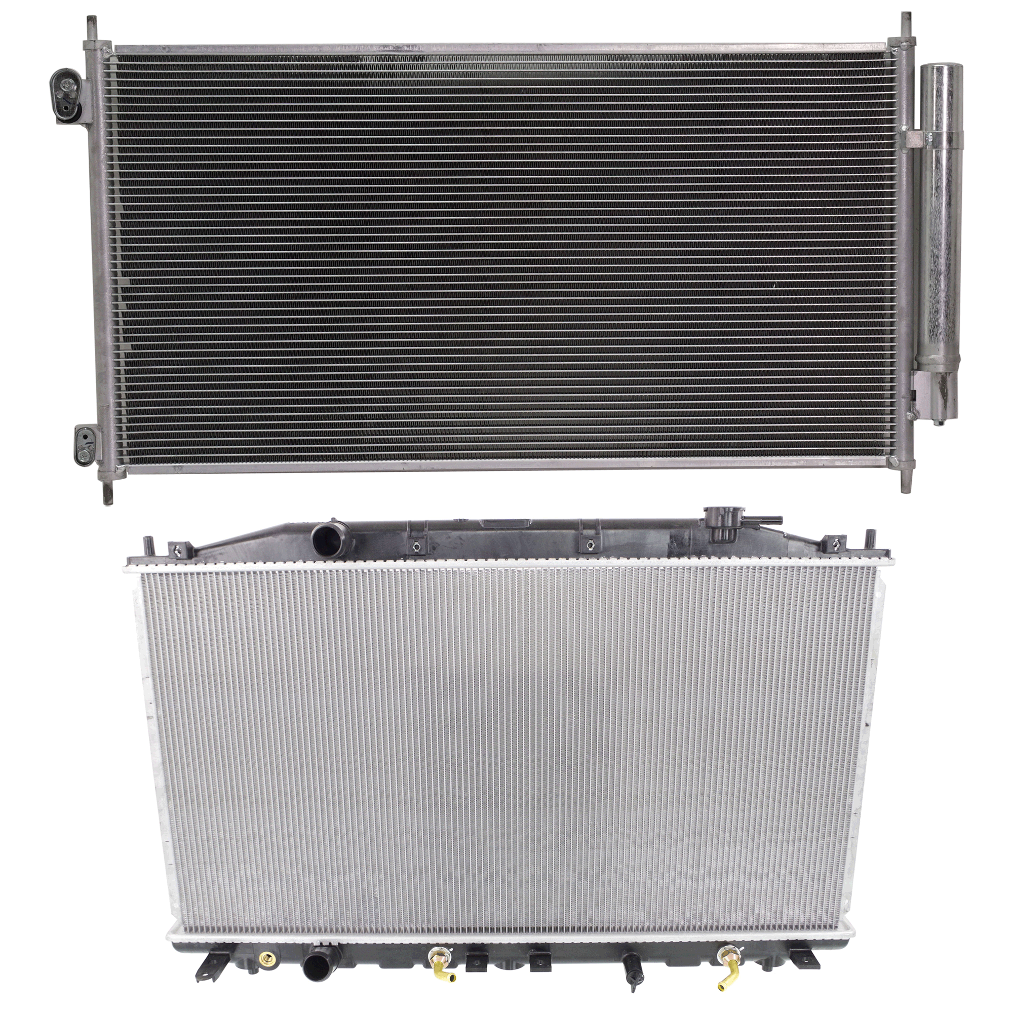 AM ACCORD 08-12 RADIATOR 2 pc kit Auto Manual Trans 4 Cyl 2.4L Eng. with A C Condenser SKU KIT 090723-19 Partslink HO3010217 HO3030151 OEM 19010R40A52-80110TA0A01