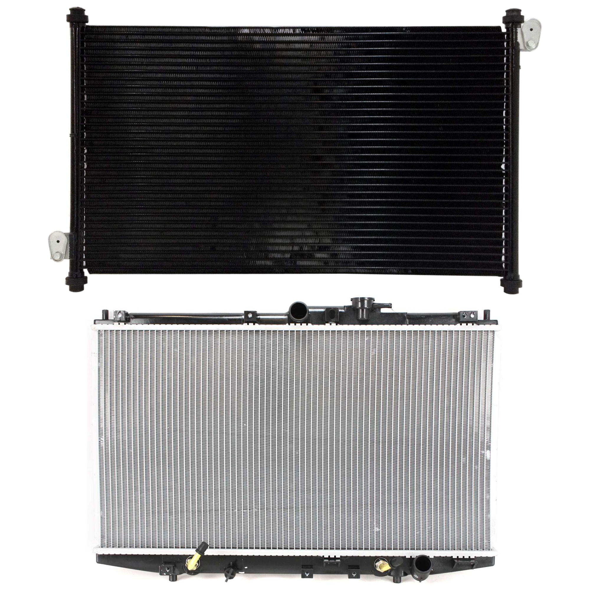 AM ACCORD 98-02 RADIATOR 2 pc kit Aluminum Core 4 Cyl. 2.3L Engine 1 Row Core Denso Type Manual Automatic Transmission w A C Condenser SKU KIT 090723-20 Partslink HO3010103 HO3030101 OEM 19010PAAA53-80100S84A00