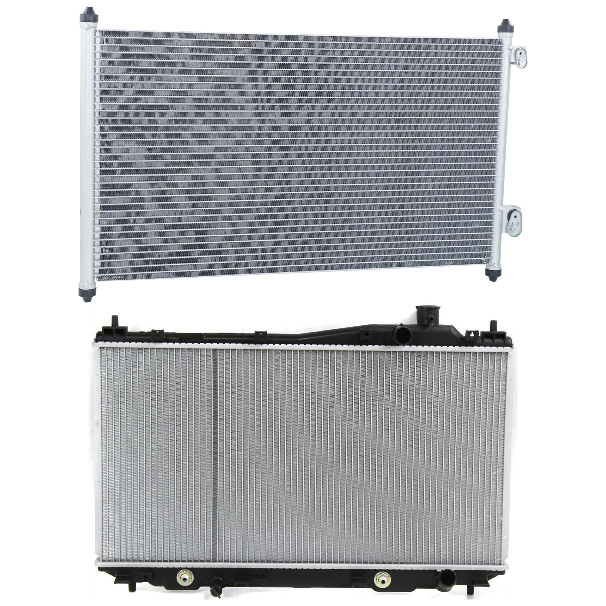 AM CIVIC 01-05 RADIATOR 2 pc kit 4 Cyl 1.7L Eng. with A C Condenser SKU KIT 090723-23 Partslink HO3010177 HO3030107 OEM 19010PMMA52-80110S5A003