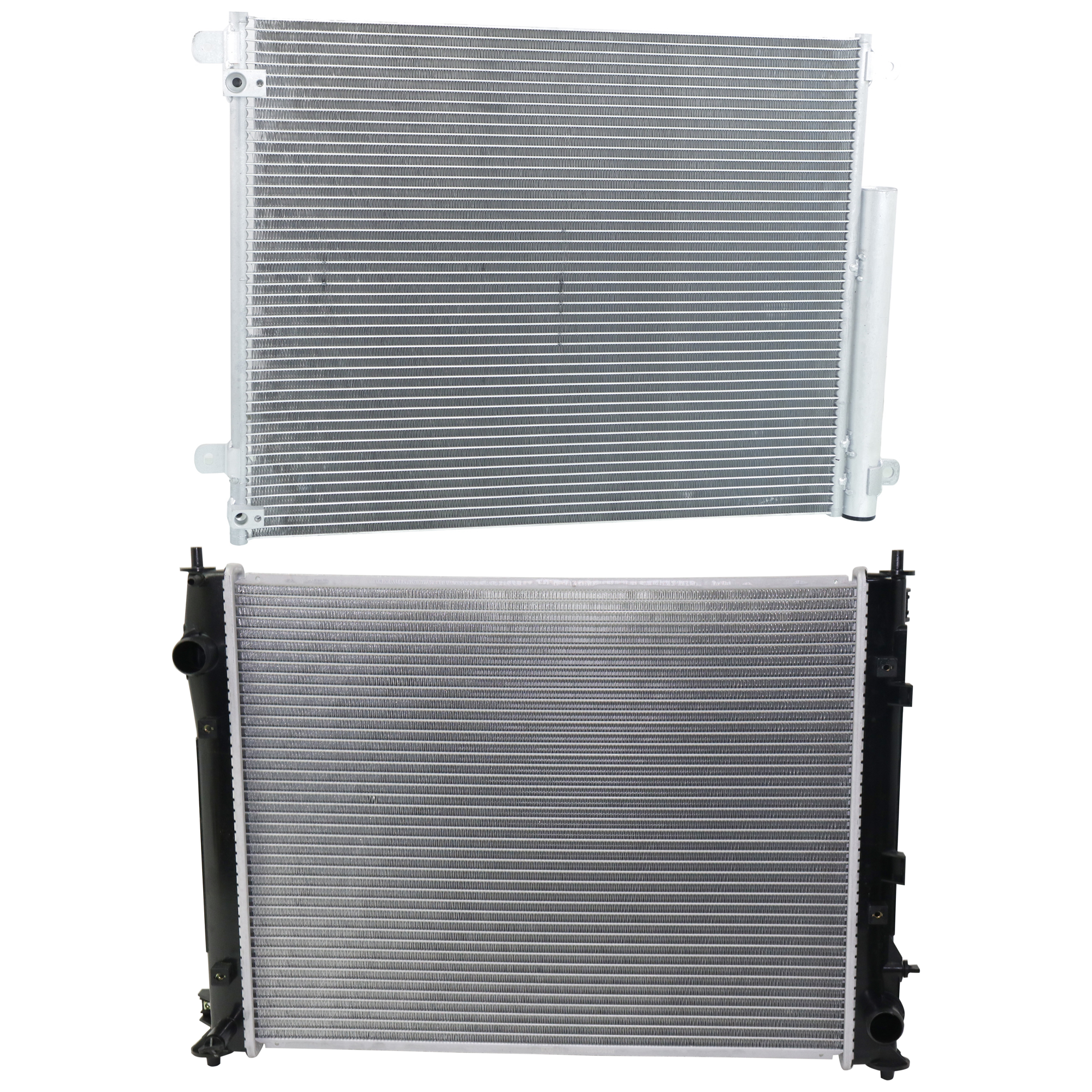 AM CIVIC 16-21 RADIATOR 2 pc kit 4 Cyl 2.0L Eng. with A C Condenser SKU KIT 090723-24 Partslink HO3010240 HO3030164 OEM 190105BAA01-80100TBAA02-80100T