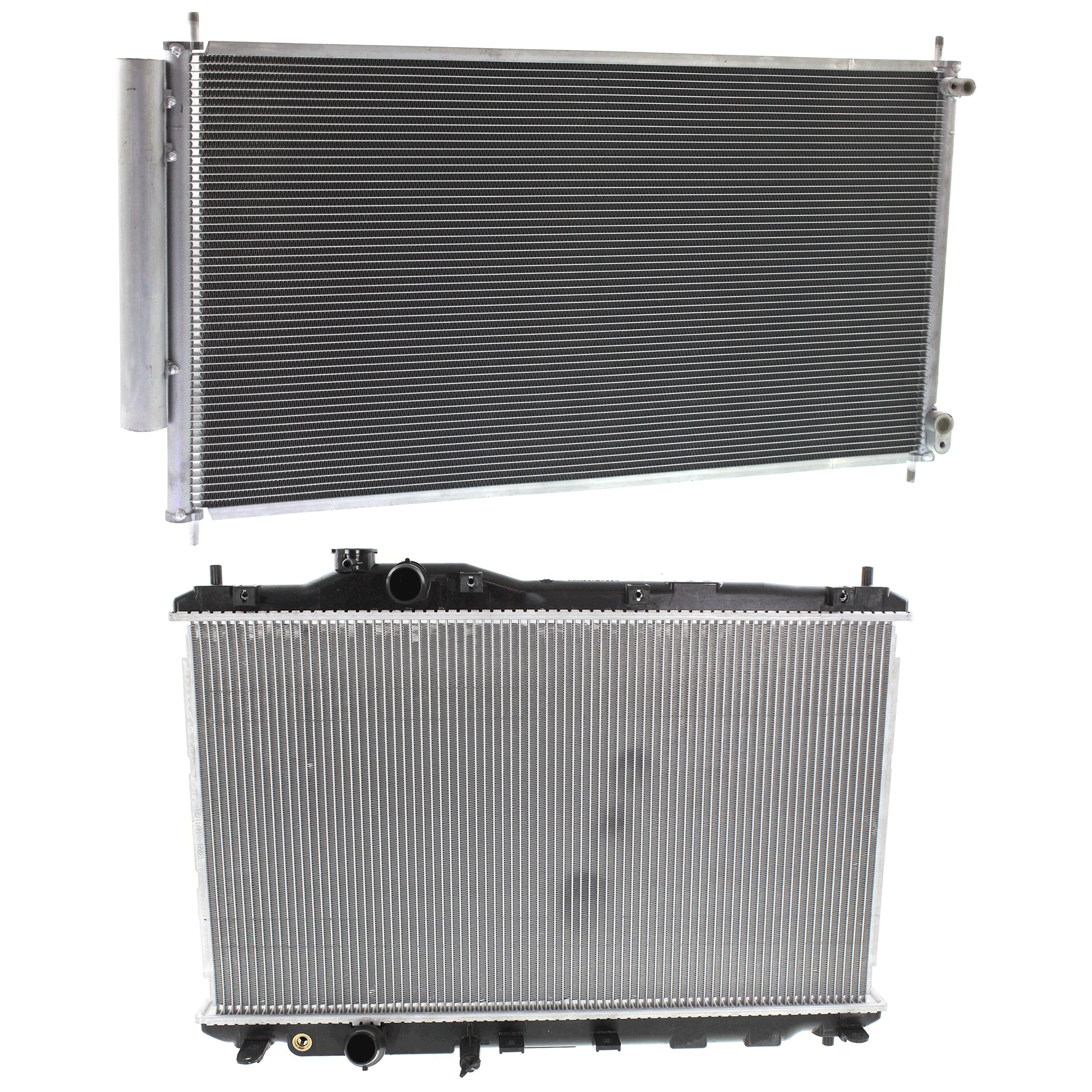 AM CIVIC 12-15 RADIATOR 2 pc kit Auto Trans 4 Cyl 1.8-2.4L Eng. with A C Condenser SKU KIT 090723-27 Partslink HO3010229 HO3030157 OEM 19010R1BA51-80110TS4T01