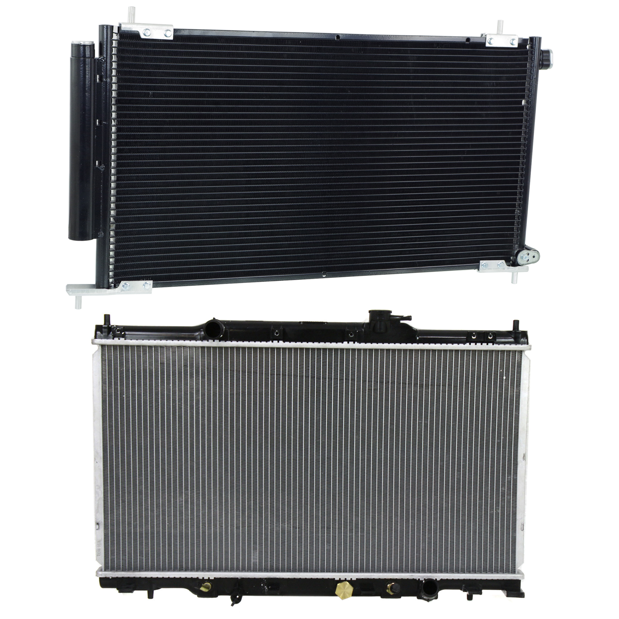 AM CR V 02-06 ELEMENT 03-06 RADIATOR 2 pc kit 4 Cyl 2.4L Eng. with A C Condenser SKU KIT 090723-30 Partslink HO3010179 HO3030124 OEM 19010PPLA51-80110S9A013