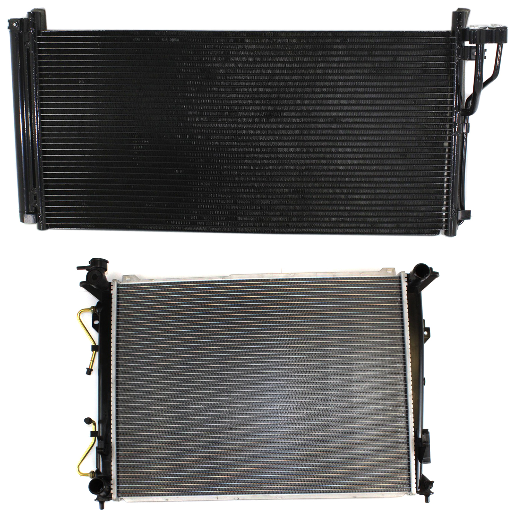 AM AZERA 06-11 SONATA 06-10 RADIATOR 2 pc kit 4-6 Cyl 2.4-2.7-3.3L Eng. with A C Condenser SKU KIT 090723-32 Partslink HY3010155 HY3010156 HY3030136 OEM 253103K190-253103L290-976063L1