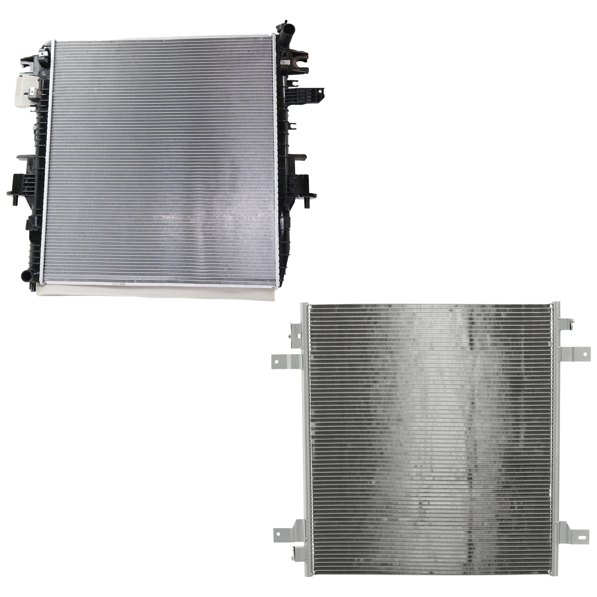 AM QX80-20-20 RADIATOR 2 pc kit 8 Cyl 5.6L Eng. with A C Condenser SKU KIT 090723-43 Partslink IN3010210 NI3030188 OEM 214101LA0A 921106JR0A