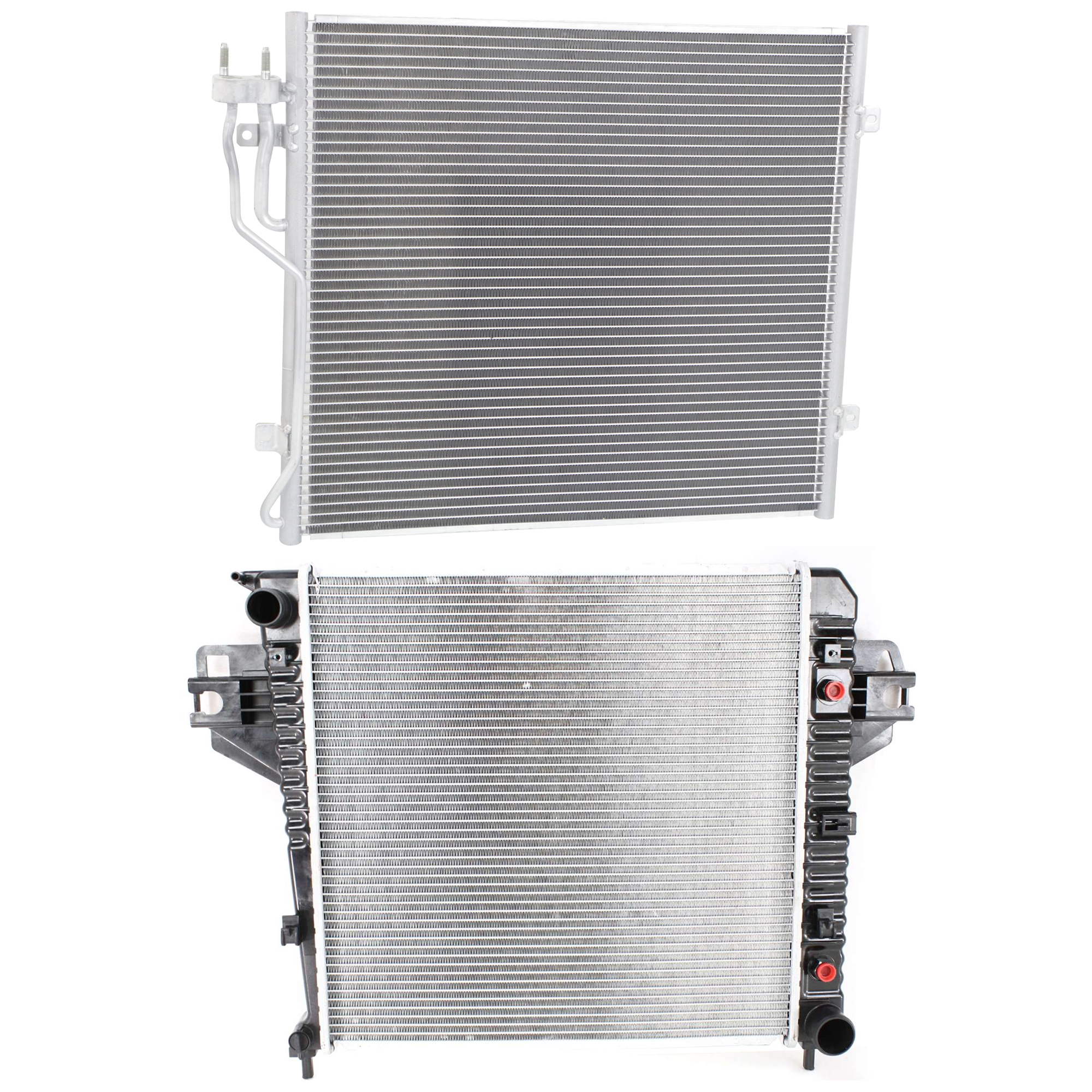 AM LIBERTY 02-06 RADIATOR 2 pc kit 6 Cyl 3.7L Eng. with A C Condenser SKU KIT 090723-47 Partslink CH3010275 CH3010273 CH3010272 CH3010274 CH3030154 CH3030219 OEM 52080118AB 52079728AB 52079729