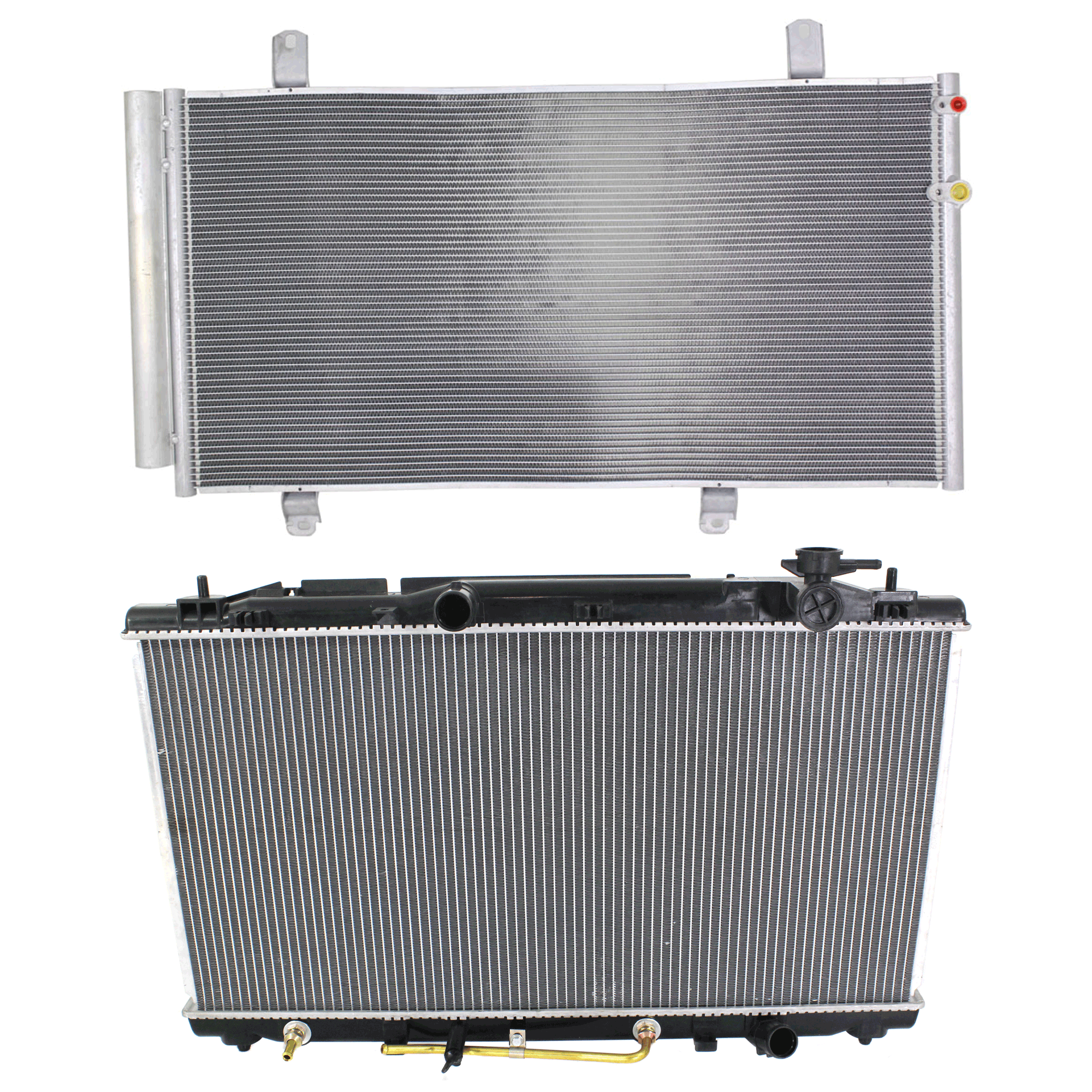 AM AVALON 05-12 VENZA 09-16 RADIATOR 2 pc kit 6 Cyl 3.5L Eng. with A C Condenser SKU KIT 090823-02 Partslink TO3010313 TO3030203 OEM 16400AD020-8846007070-88460062