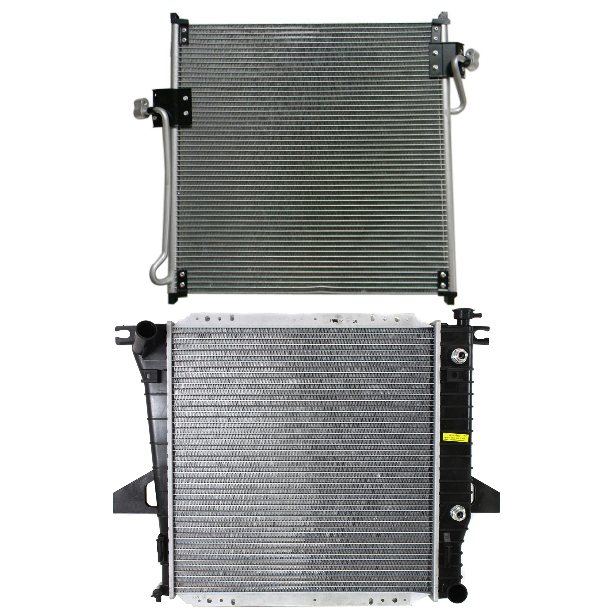 AM B2500-98-01 RANGER 98-01 RADIATOR 2 pc kit Auto Trans 4 Cyl 2.5L Eng. with A C Condenser SKU KIT 090823-07 Partslink MA3010130 FO3030145 OEM F87Z8005GA 6L5Z19712AC