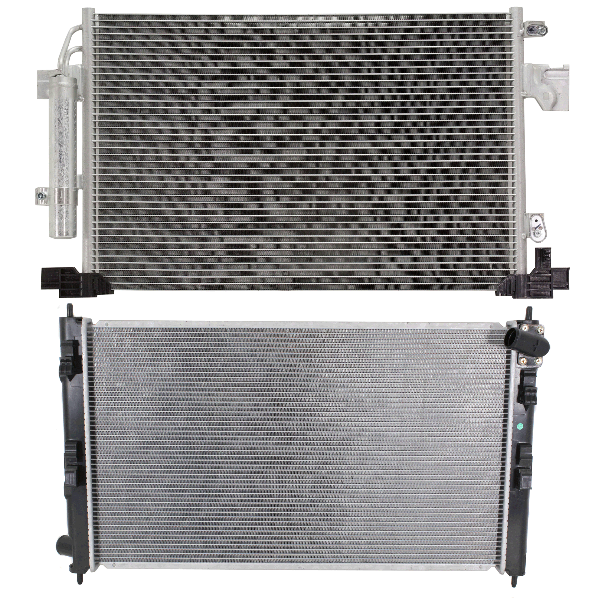 AM LANCER 08-14 OUTLANDER 08-13 RADIATOR 2 pc kit 4-6 Cyl 2.0-2.4-3.0L Eng. with A C Condenser SKU KIT 090823-08 Partslink MI3010215 MI3030172 OEM MN156092-7812A352-7812A204