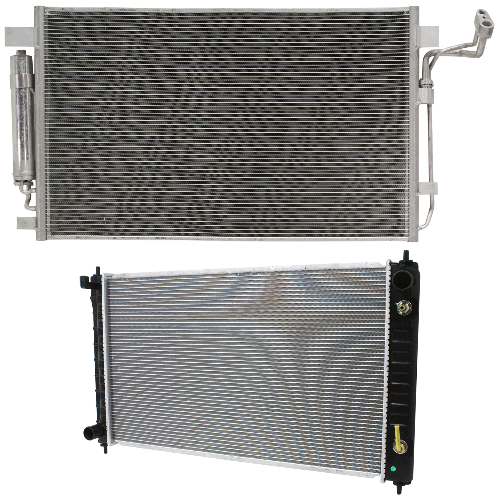 AM ALTIMA 07-18 MAXIMA 09-23 RADIATOR 2 pc kit Aluminum Core 4-6 Cyl 2.5L 3.5L Engine 1 Row Core Automatic Transmission w A C Condenser SKU KIT 090823-10 Partslink NI3010210 NI3030161 NI3030171 OEM 21460ZN50B 21460ZN50A 921003TA