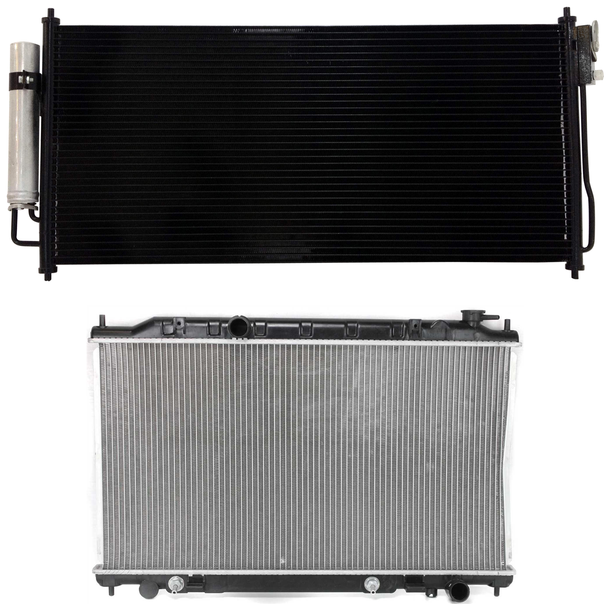 AM ALTIMA 02-06 MAXIMA 04-06 RADIATOR 2 pc kit Auto Trans 6 Cyl 3.5L Eng. with A C Condenser SKU KIT 090823-11 Partslink NI3010190 NI3030150 OEM 214608J100-921008J050
