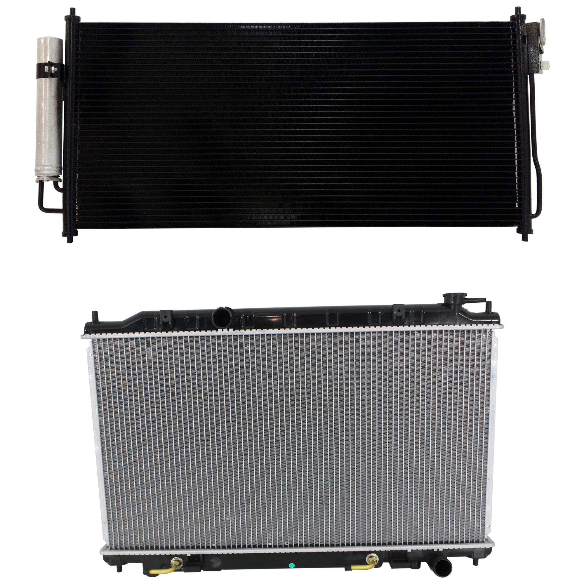 AM MAXIMA 07-08 RADIATOR 2 pc kit 6 Cyl 3.5L Eng. with A C Condenser SKU KIT 090823-15 Partslink NI3010213 NI3030150 OEM 21460ZK30A 921008J050