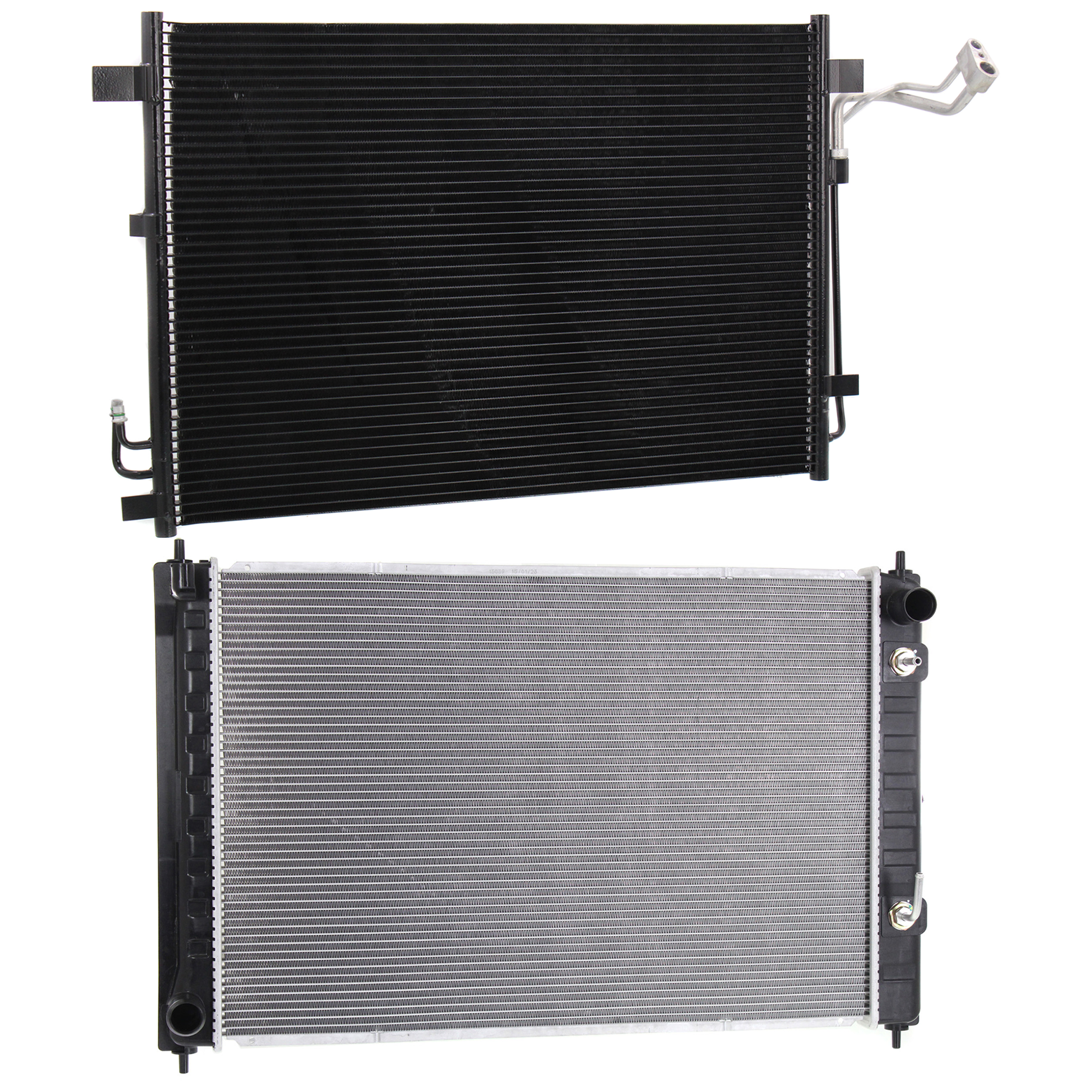 AM MURANO 09-14 QUEST 11-17 RADIATOR 2 pc kit 6 Cyl 3.5L Eng. with A C Condenser SKU KIT 090823-16 Partslink NI3010217 NI3010228 NI3030166 OEM 214601AA0A 214601AA5A 921101AA