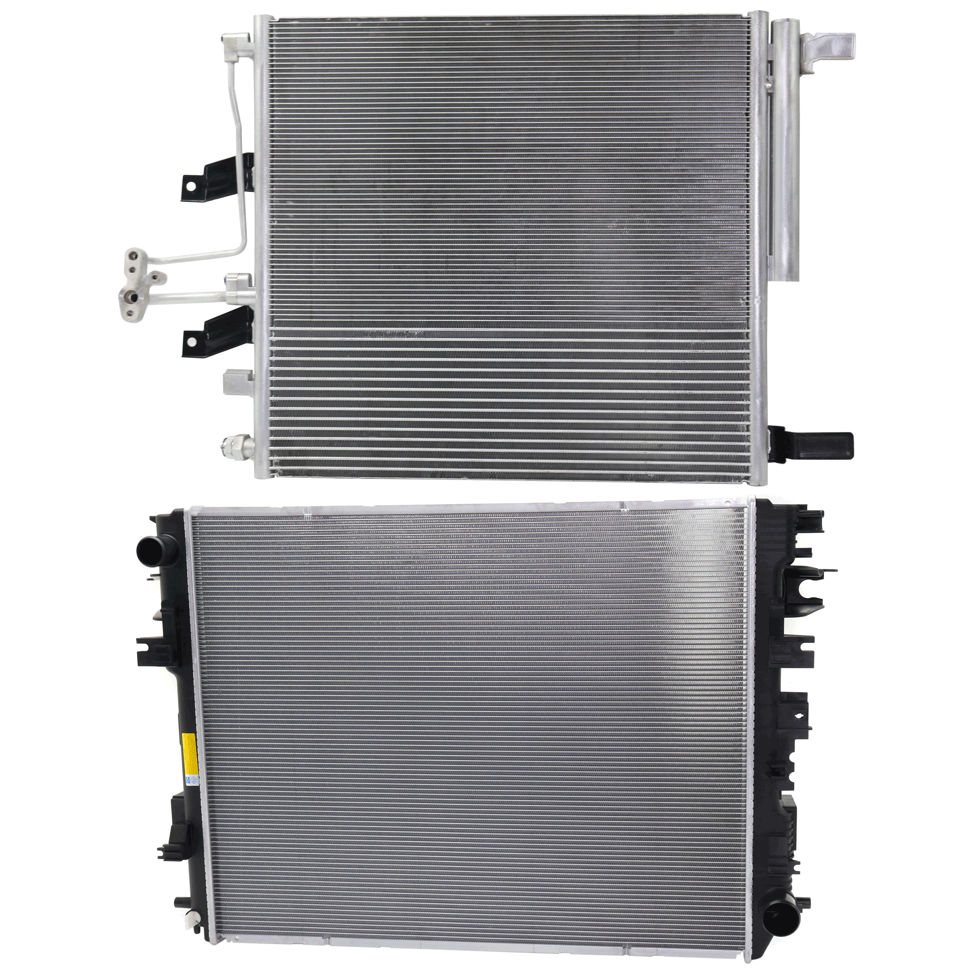 AM 1500 CLASSIC 19-19 RAM 1500-14-18 RADIATOR 2 pc kit 6 Cyl 3.0L Eng. with A C Condenser SKU KIT 090823-21 Partslink CH3010367 CH3030253 OEM 68232742AB 52014632AD