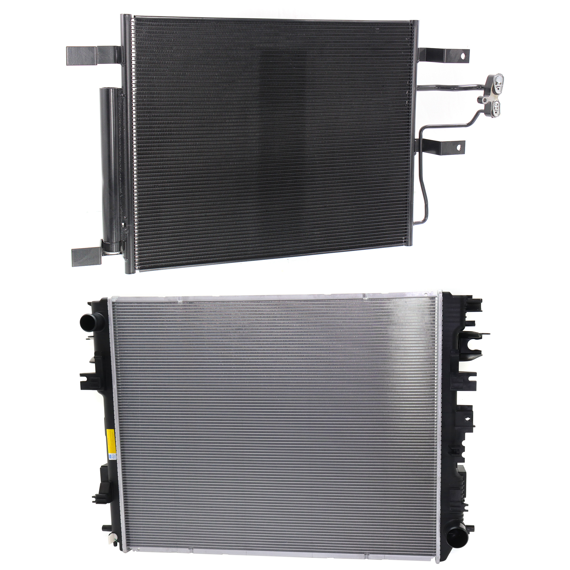 AM RAM 2500-3500-14-18 RADIATOR KIT 2 pc Kit 8 Cyl 6.4L Eng. with A C Condenser SKU KIT 090823-22 Partslink CH3010367 CH3030262 OEM 68232742AB 68232744AD