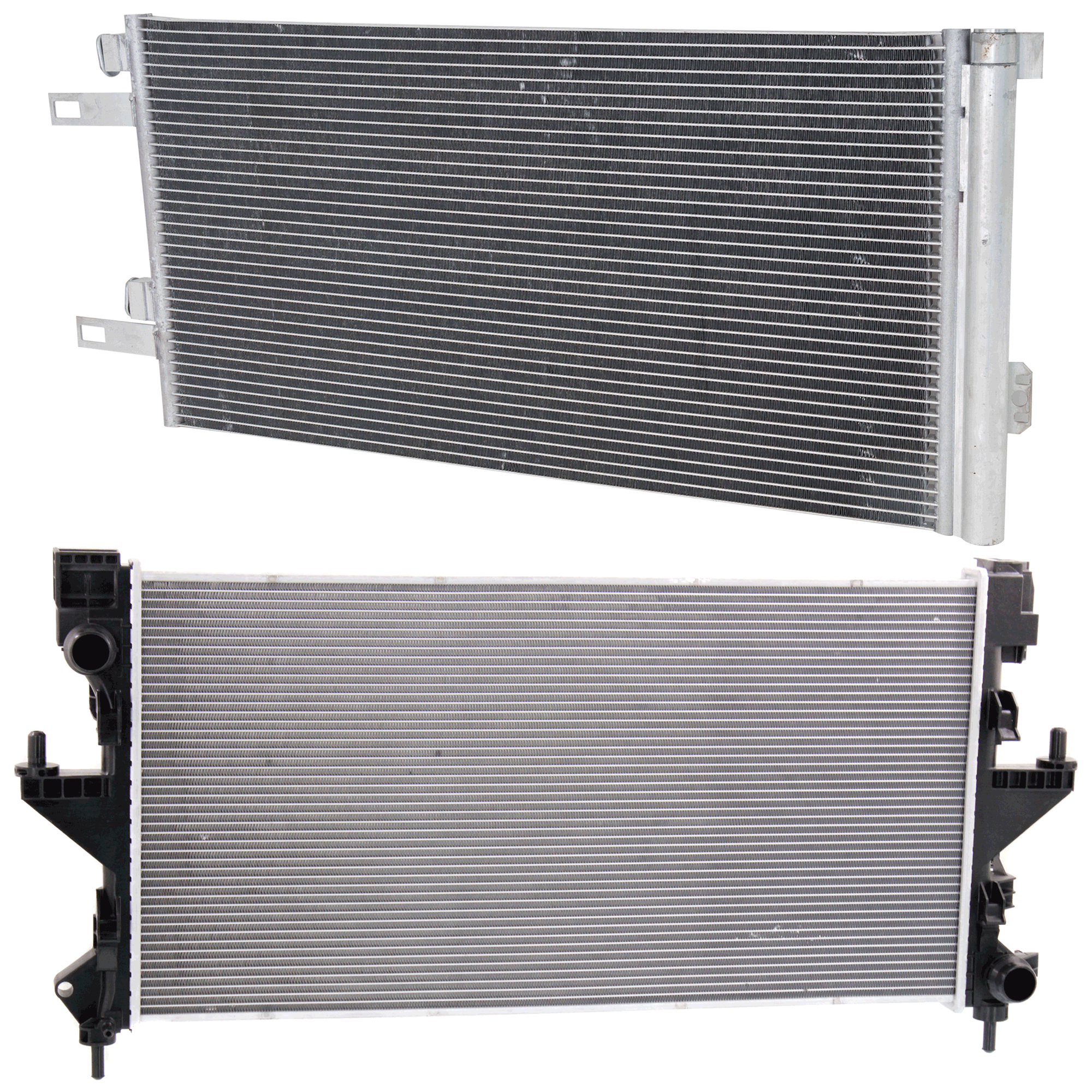 AM PROMASTER VAN 14-23 RADIATOR 2 pc kit 4-6 Cyl 3.0-3.6L Eng. with A C Condenser SKU KIT 090823-23 Partslink CH3010366 CH3030257 OEM 68188992AB 57008243AB