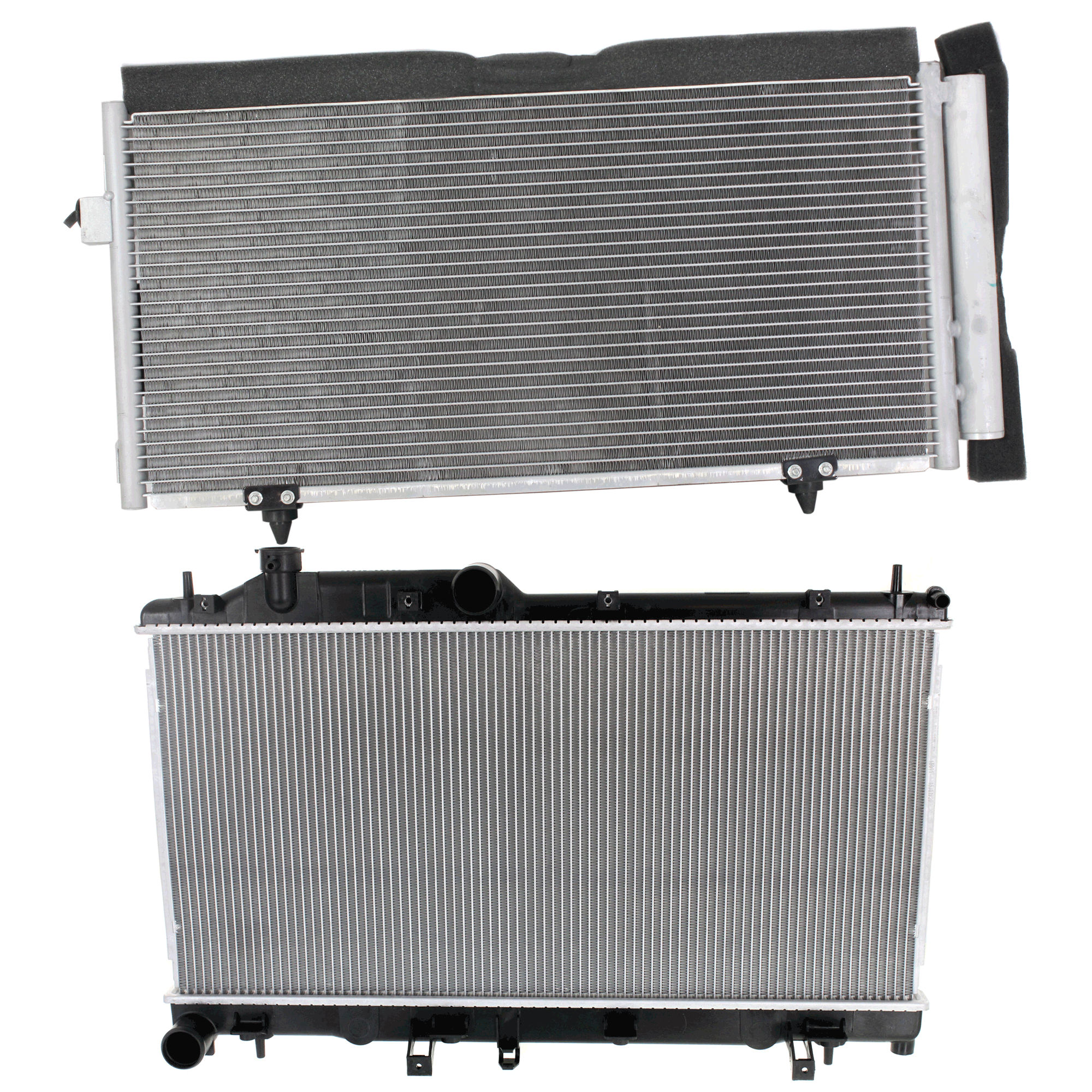 AM IMPREZA 08-14 RADIATOR 2 pc kit Manual Trans 4 Cyl 2.5L Eng. with A C Condenser SKU KIT 090823-25 Partslink SU3010652 SU3010147 SU3030131 SU3030140 OEM 45119FG010-45111AG09A 73210SC0