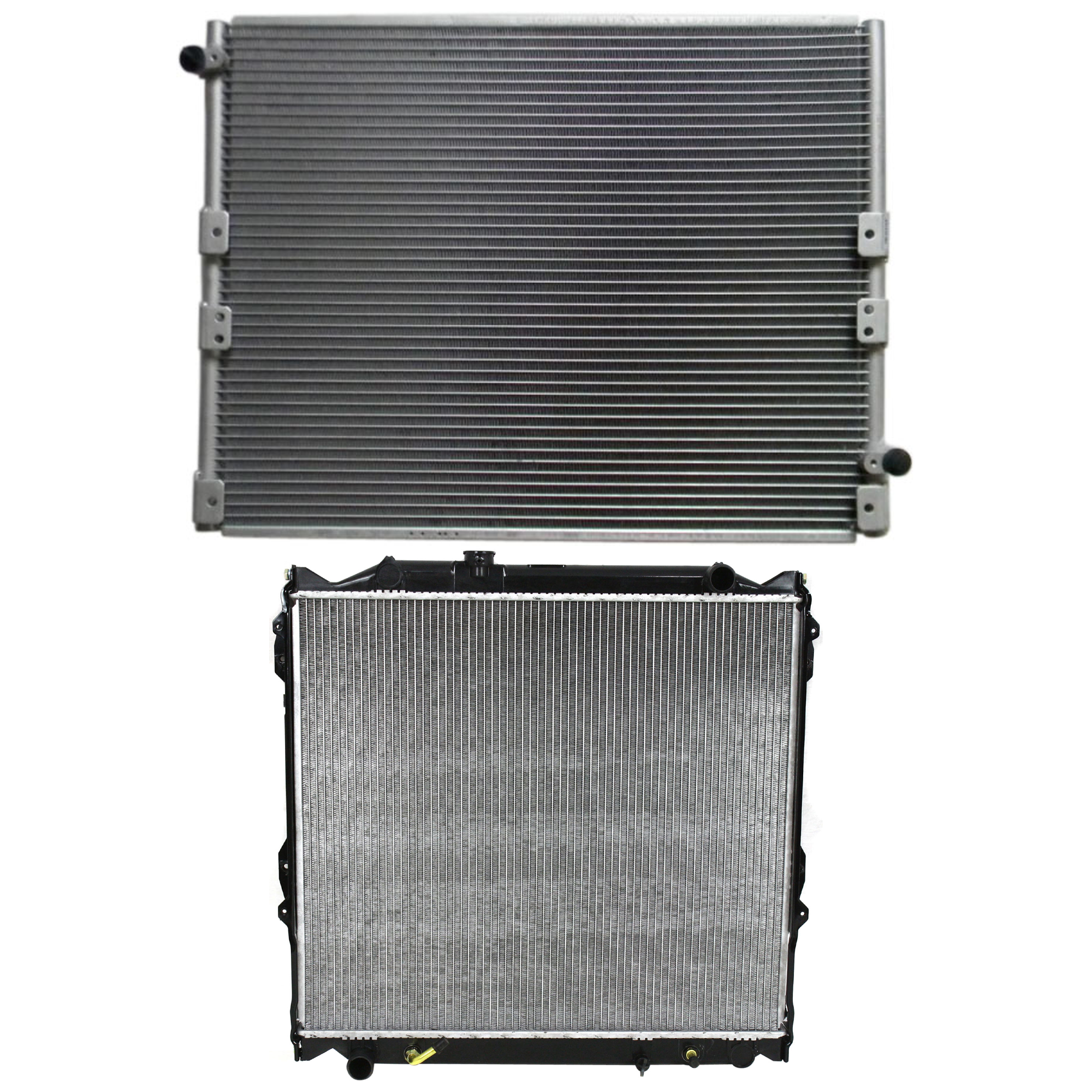 AM 4RUNNER 96-02 RADIATOR 2 pc kit Auto Manual Trans 4-6 Cyl 2.7-3.4L Eng. with A C Condenser SKU KIT 090823-28 Partslink TO3010192 TO3030154 OEM 16410YZZAJ 8846135050