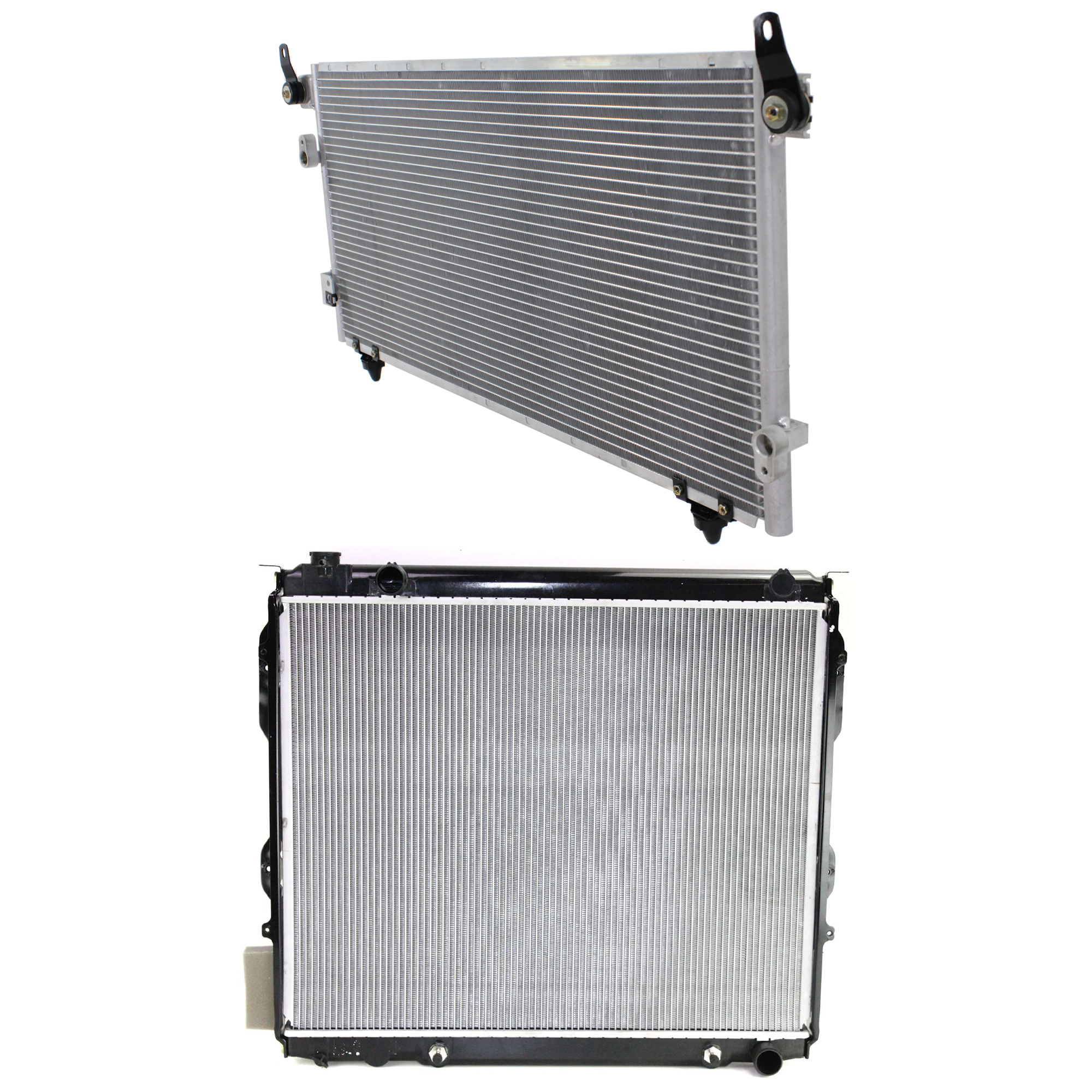 AM TUNDRA 00-06 RADIATOR 2 pc kit 8 Cyl 4.7L Eng. with A C Condenser SKU KIT 090823-46 Partslink TO3010187 TO3030190 OEM 164000F020-884600C050