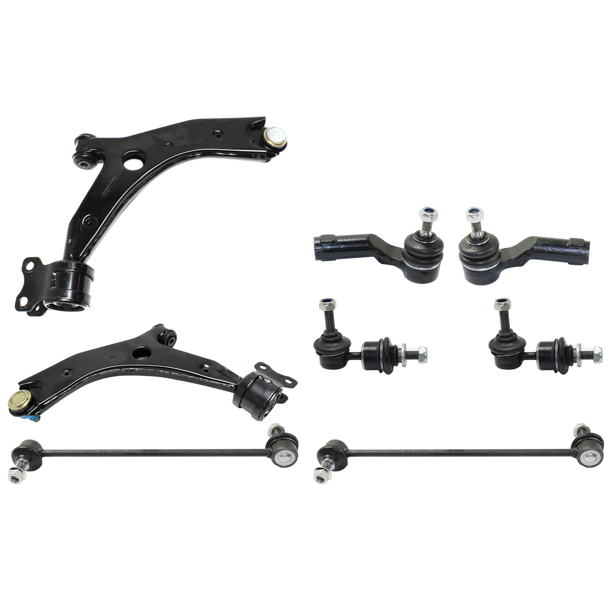 AM MAZDA 3-04-09 MAZDA 5-06-17 SUSPENSION KIT RH AND LH 8 pc kit w Control Arms Sway Bar Links and Tie Rod Ends SKU KIT 090922-04 Partslink MA4521100 MA4520100 OEM C51334300 B32H 34-300D C5133