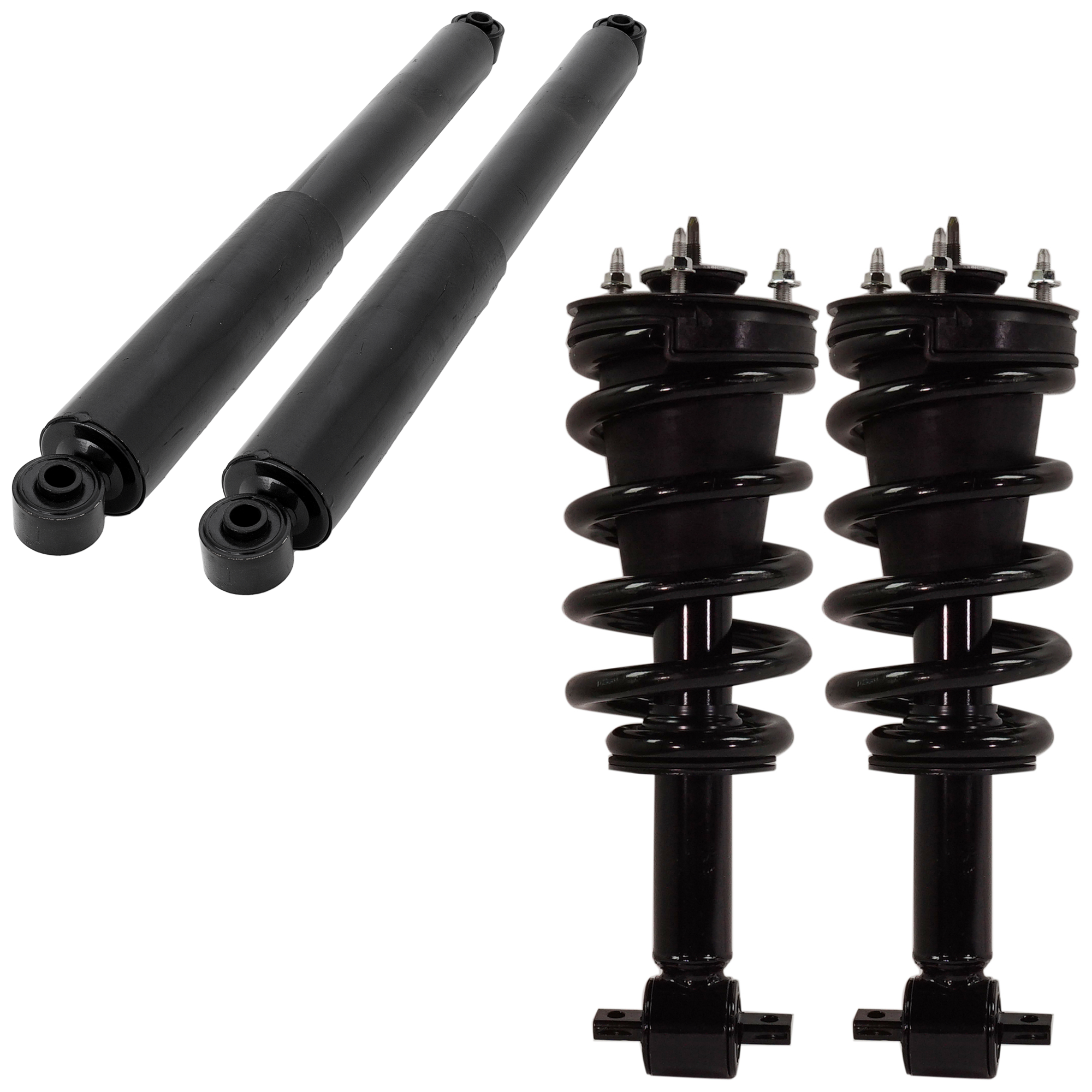 AM SILVERADO 1500 SIERRA 1500-14-18 FRONT AND REAR SHOCK AND FULLY LOADED STRUT RH AND LH 4 pc Kit SKU KIT 090922-08 OEM 23338839-23183876-710413-84