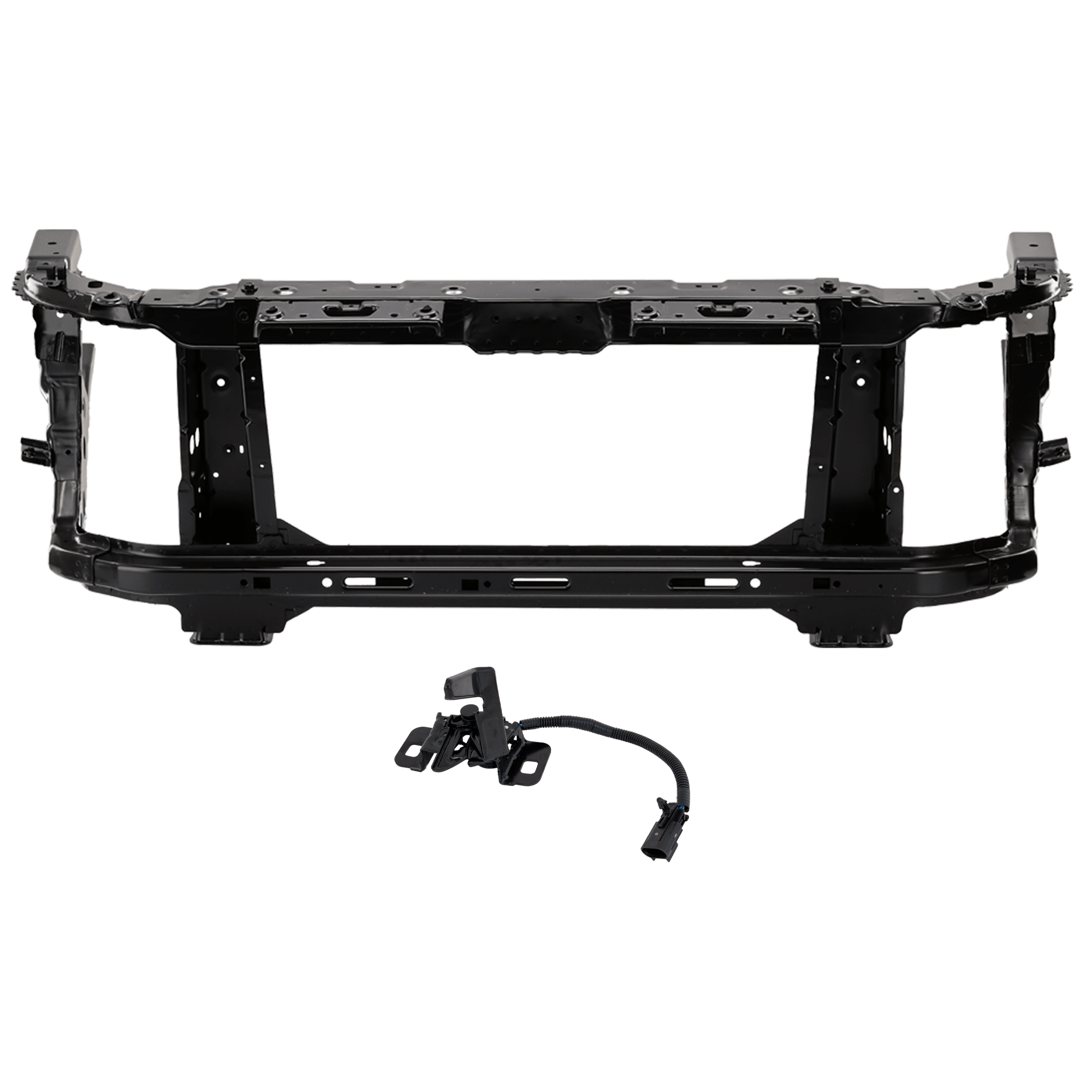 AM CANYON 15-21 COLORADO 15-16 RADIATOR SUPPORT 2 pc Kit Assembly Steel includes Hood Latch SKU KIT 090925-03 Partslink GM1225323C GM1234133 OEM 84023465-84066069-22896809