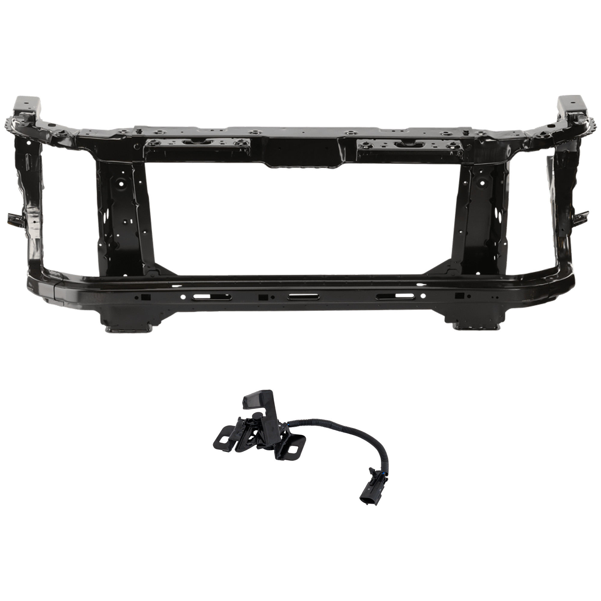 AM CANYON 15-21 COLORADO 15-16 RADIATOR SUPPORT 2 pc Kit Assembly Steel includes Hood Latch SKU KIT 090925-12 Partslink GM1234133 OEM 84066069-22896809
