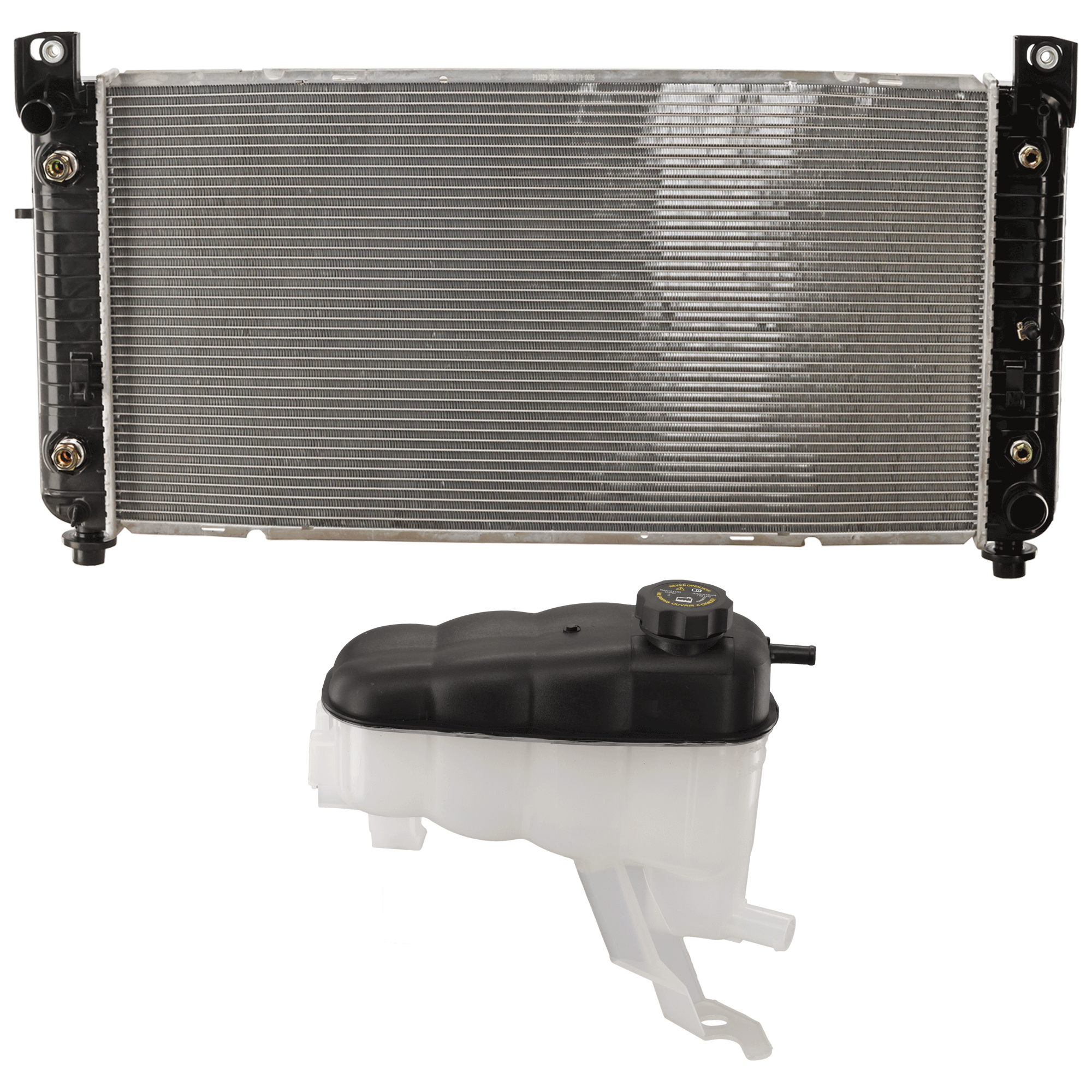 AM AVALANCHE SILVERADO 1500-07-13 ESCALADE 07-14 RADIATOR 2 pc Kit includes Coolant Reservoir SKU KIT 090925-13 Partslink GM3014118 OEM 84368363-22870828 PFM