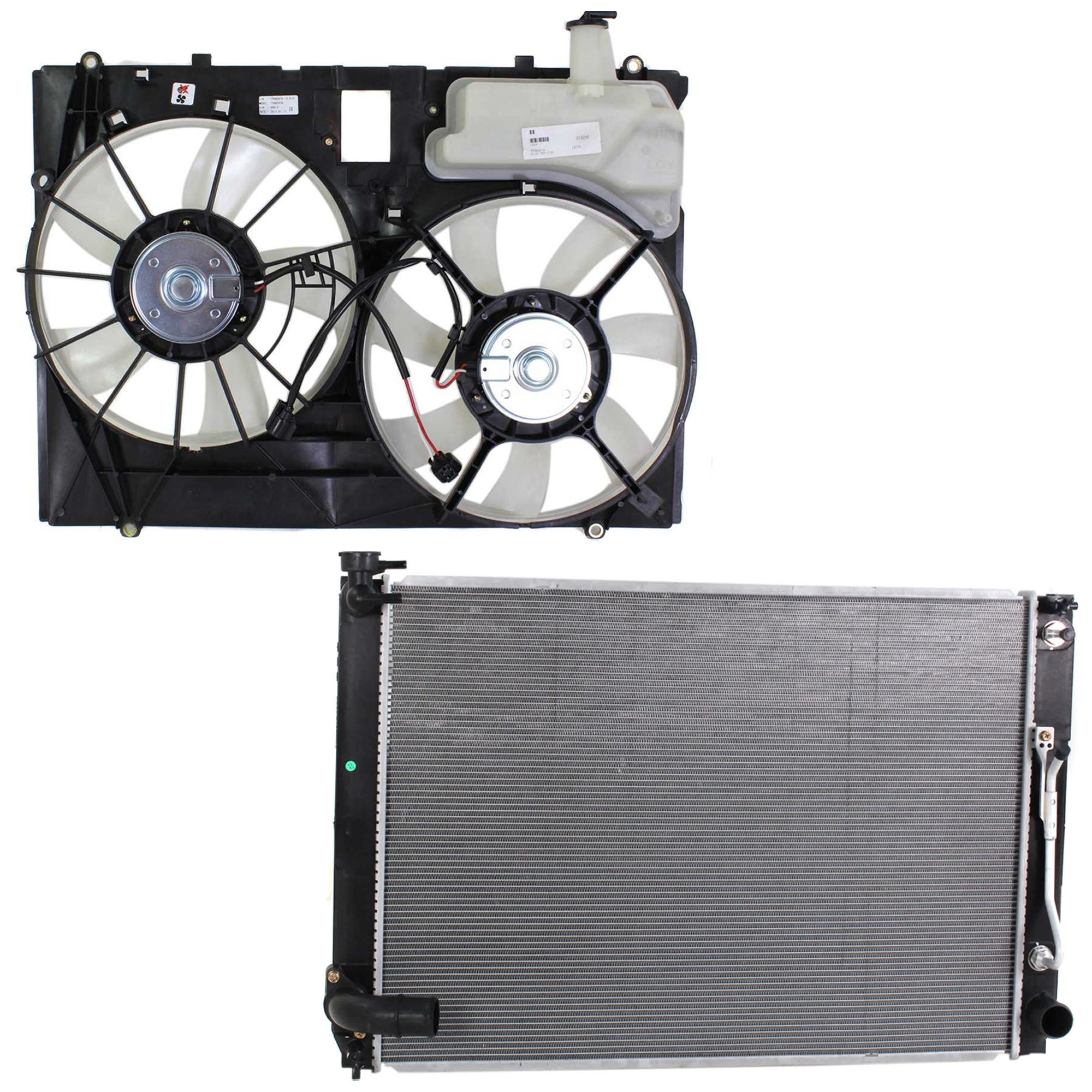 AM SIENNA 07-10 RADIATOR FAN SHROUD ASSEMBLY 2 pc Kit includes Radiator SKU KIT 090925-21 Partslink TO3010322 OEM 160410P201