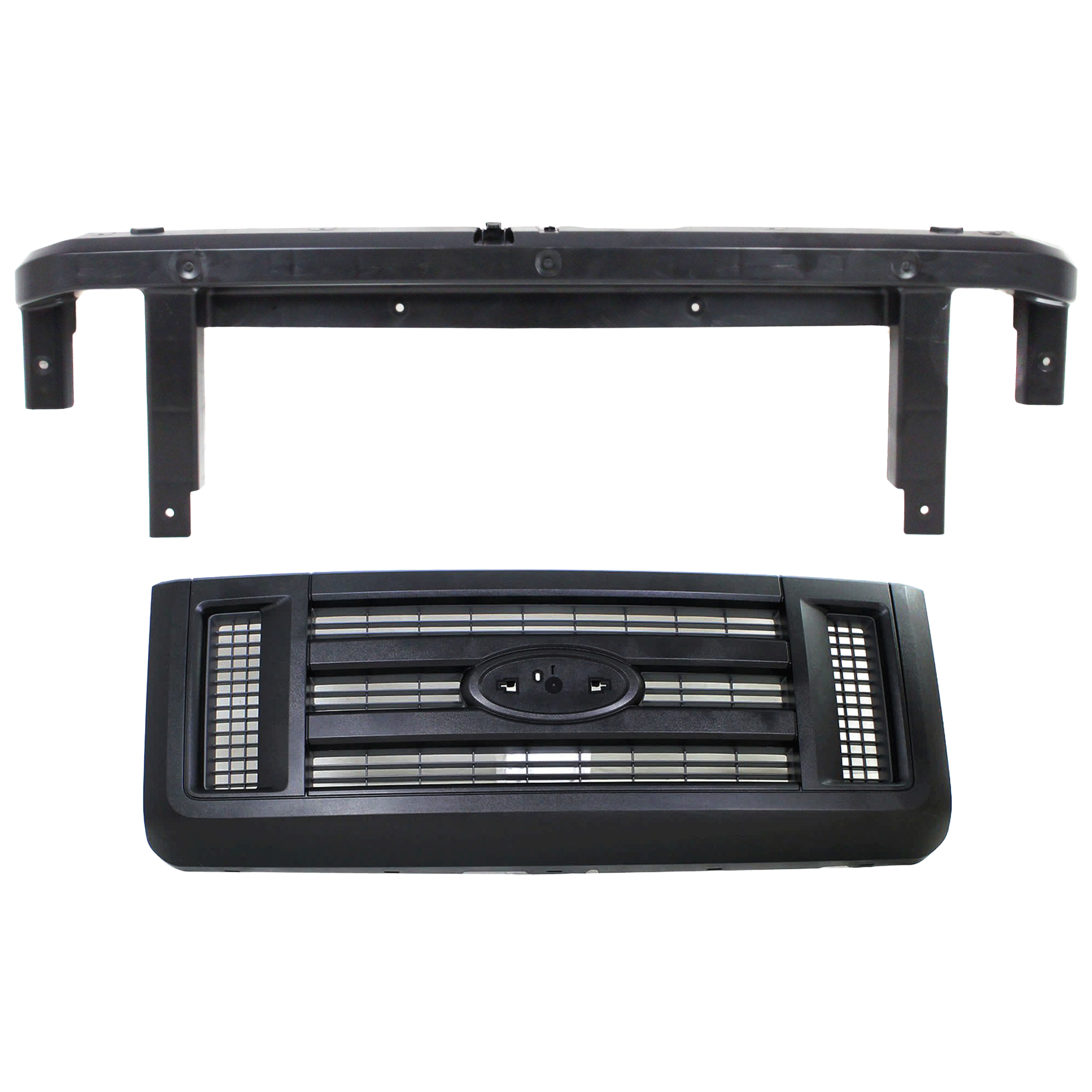 AM ECONOLINE VAN 08-21 HEADER PANEL 2 pc Kit Upper Grille Opening Panel includes Grille Assembly SKU KIT 090925-23 Partslink FO1200509 OEM 8C2Z8200B