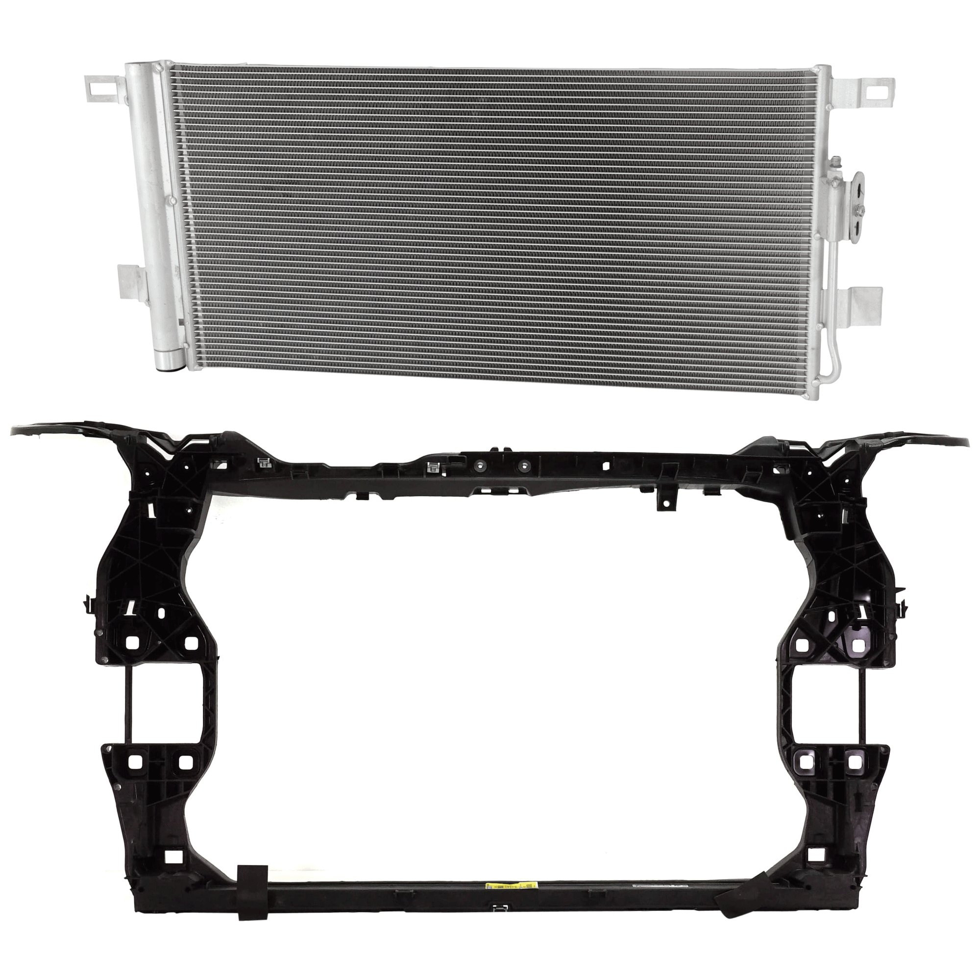 AM Q5-18-24 Q5 SPORTBACK 21-22 RADIATOR SUPPORT 2 pc Kit Plastic with Steel includes A C Condenser SKU KIT 090925-40 Partslink AU1225140 AU3030142 OEM 80A805594B 80A816411N
