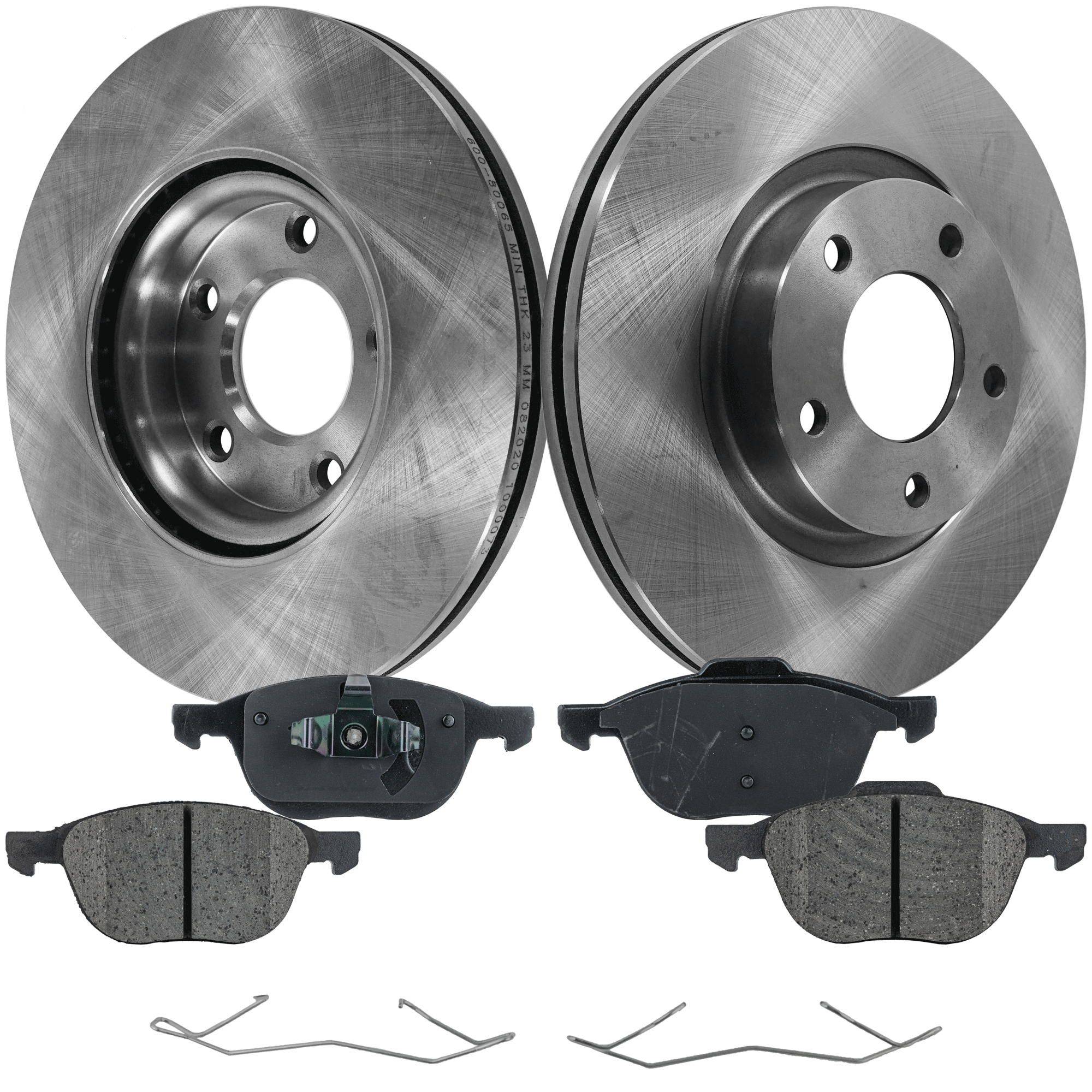 AM MAZDA 3-04-13 MAZDA 5-06-15 FRONT BRAKE DISC AND PAD KIT 4 pc Kit SKU KIT 091121-1429 OEM BP6Y3325XD C26Y3325XA C26Y3325